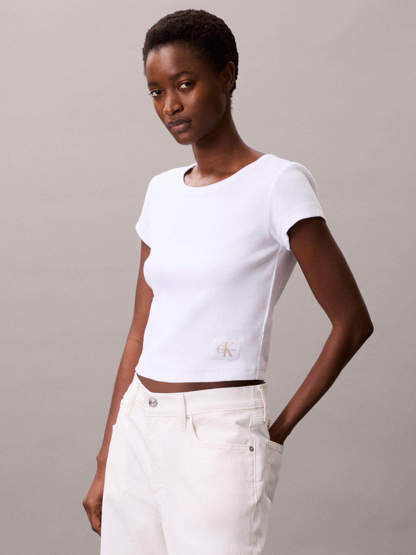 undefined A- WOVEN LABEL 2X2 RIB BABY TEE