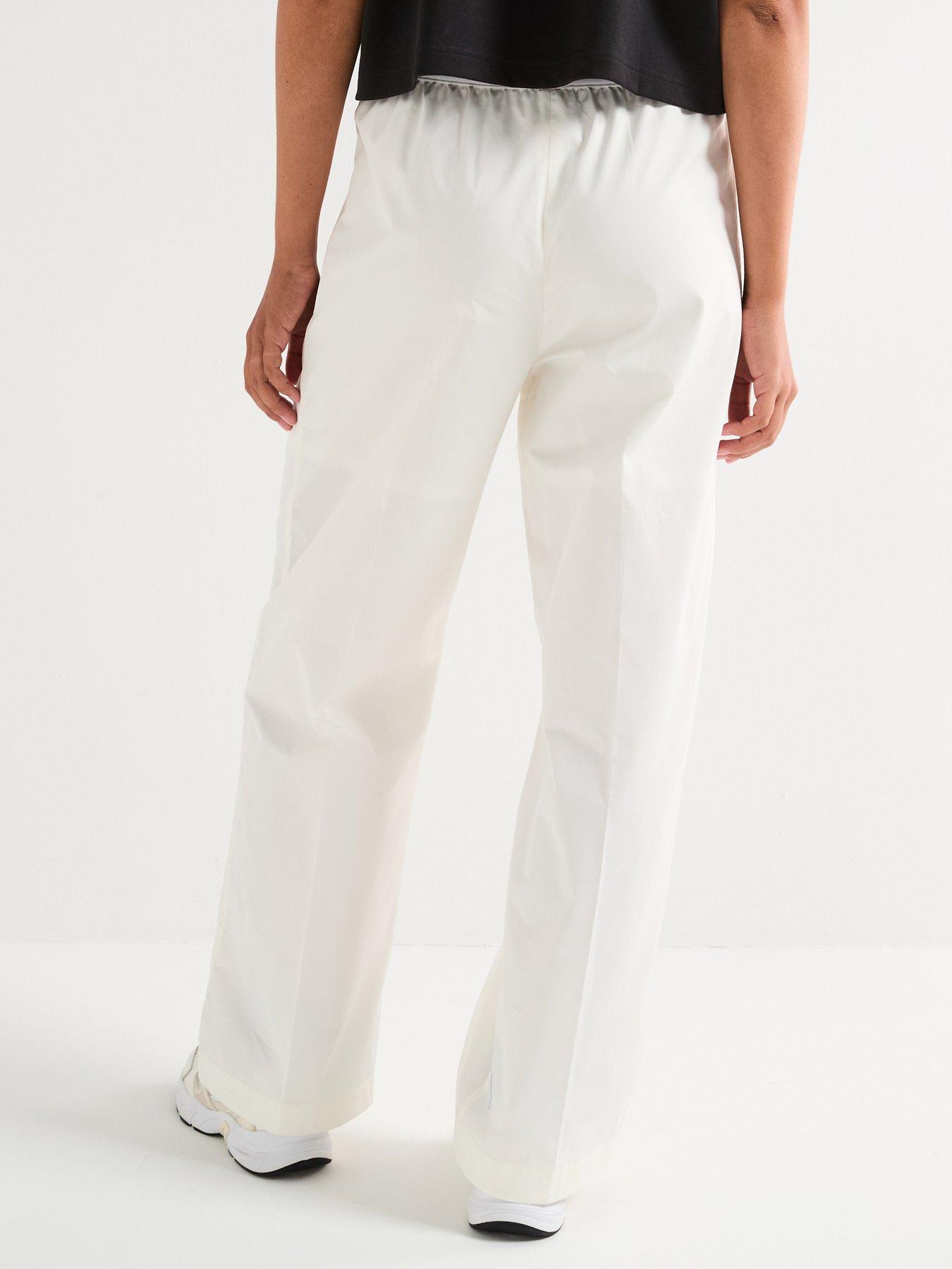 Calvin Klein Jeans Logo Waistband Relaxed Cotton Pants White Very