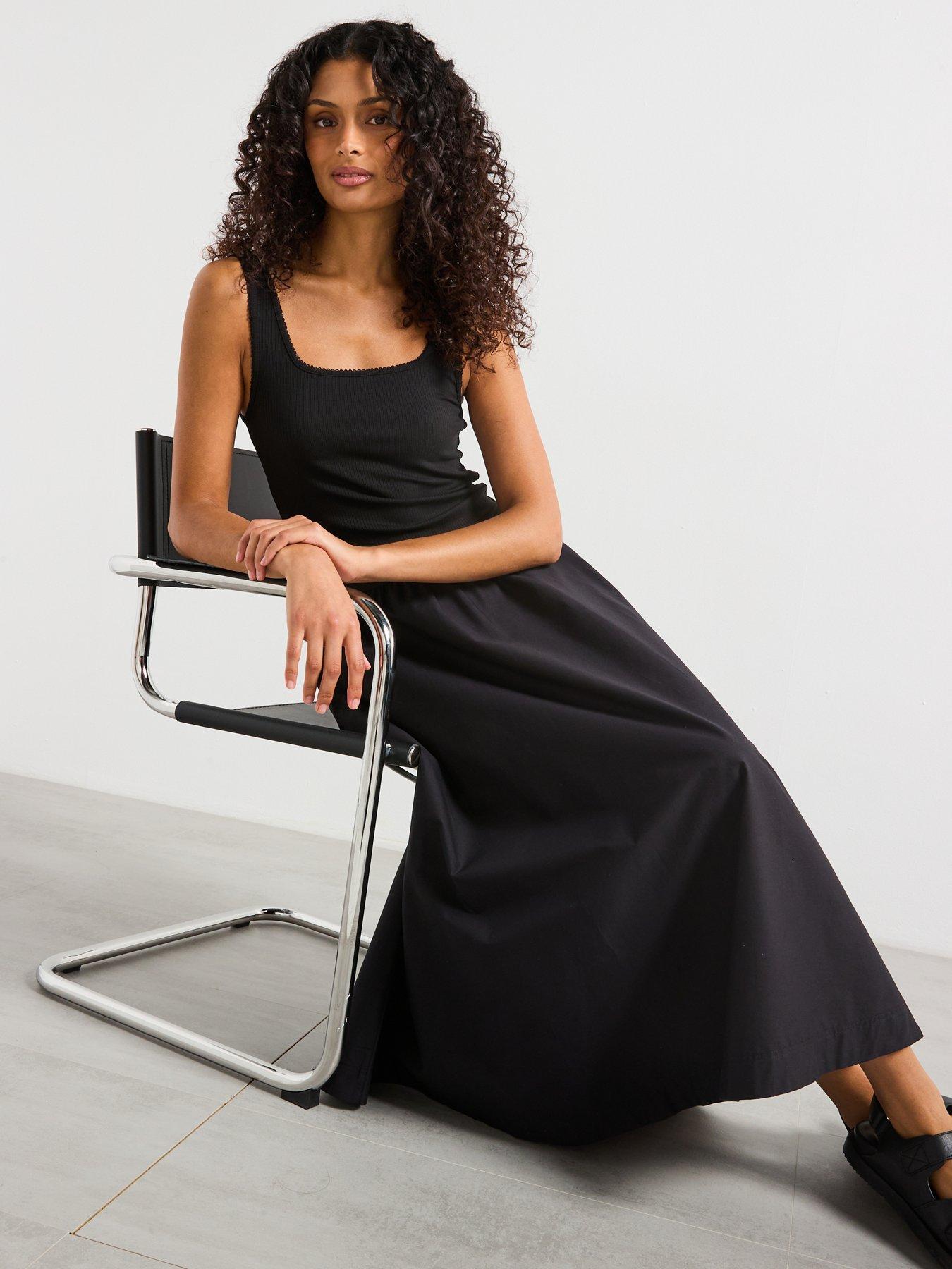 Tommy Hilfiger Slim Fit Midi Dress - Black | Very