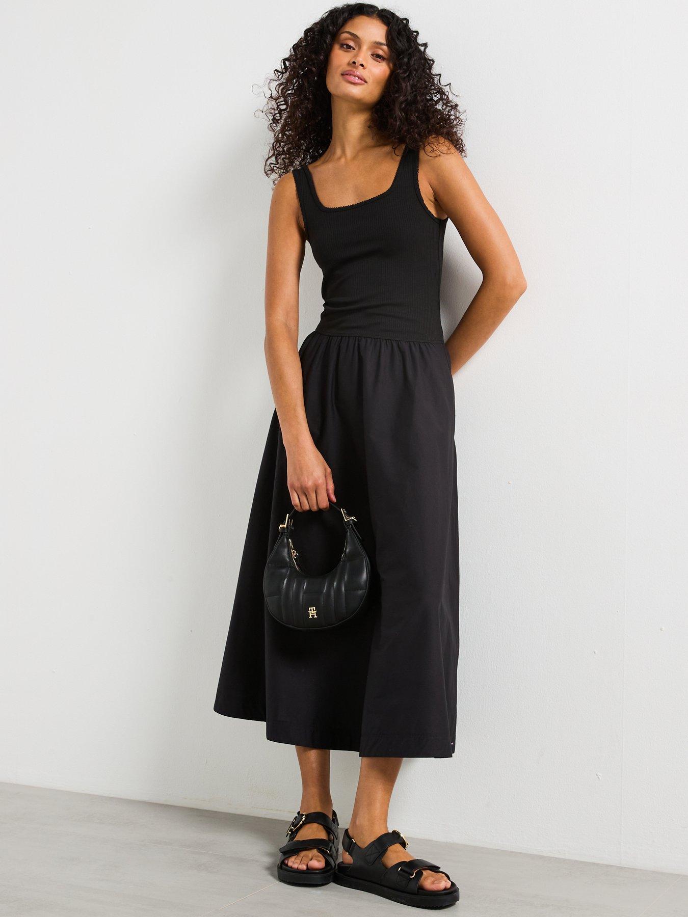 Tommy Hilfiger Slim Fit Midi Dress - Black | Very