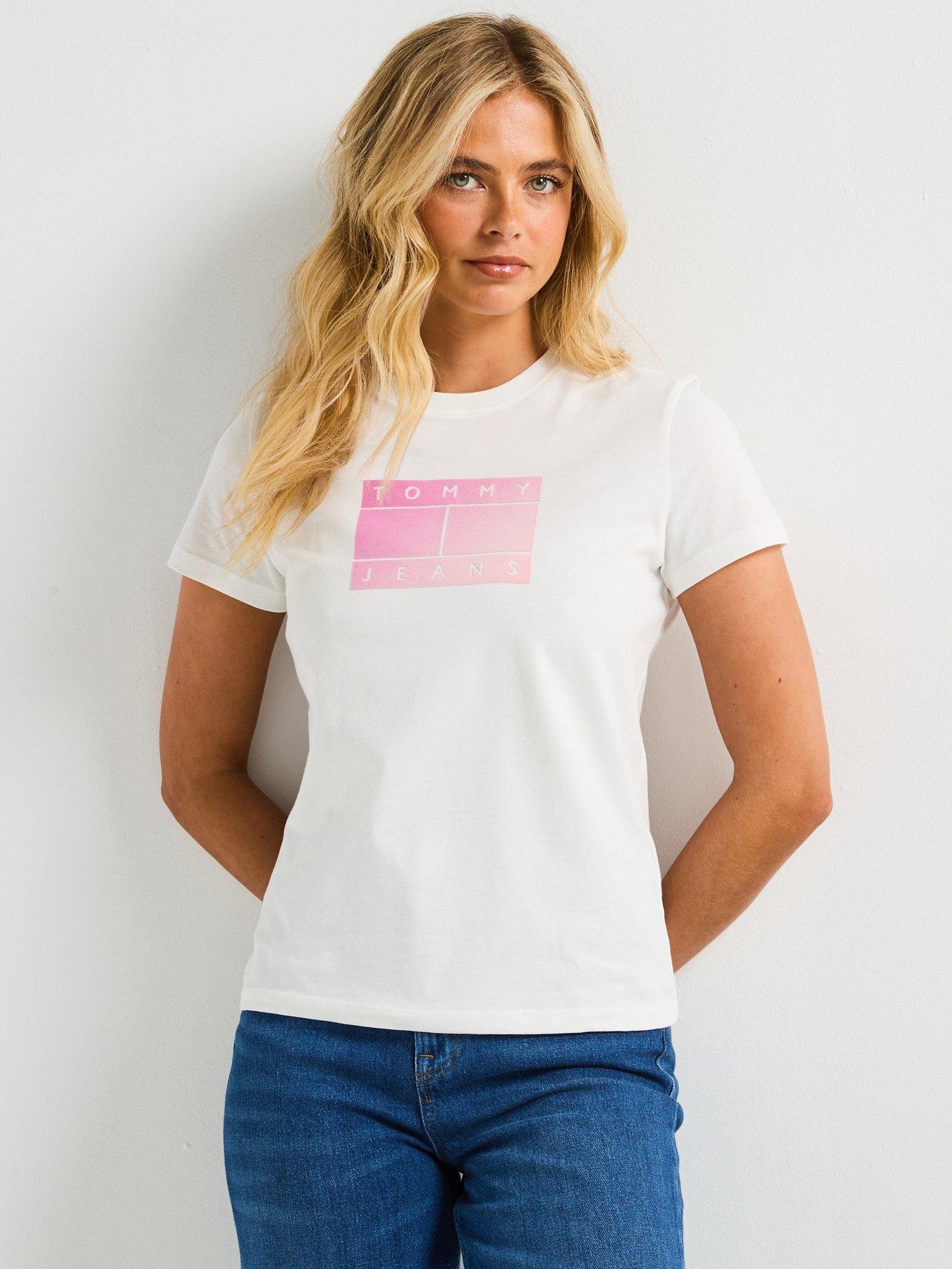 undefined Gradient Flag Short Sleeve T-Shirt - White