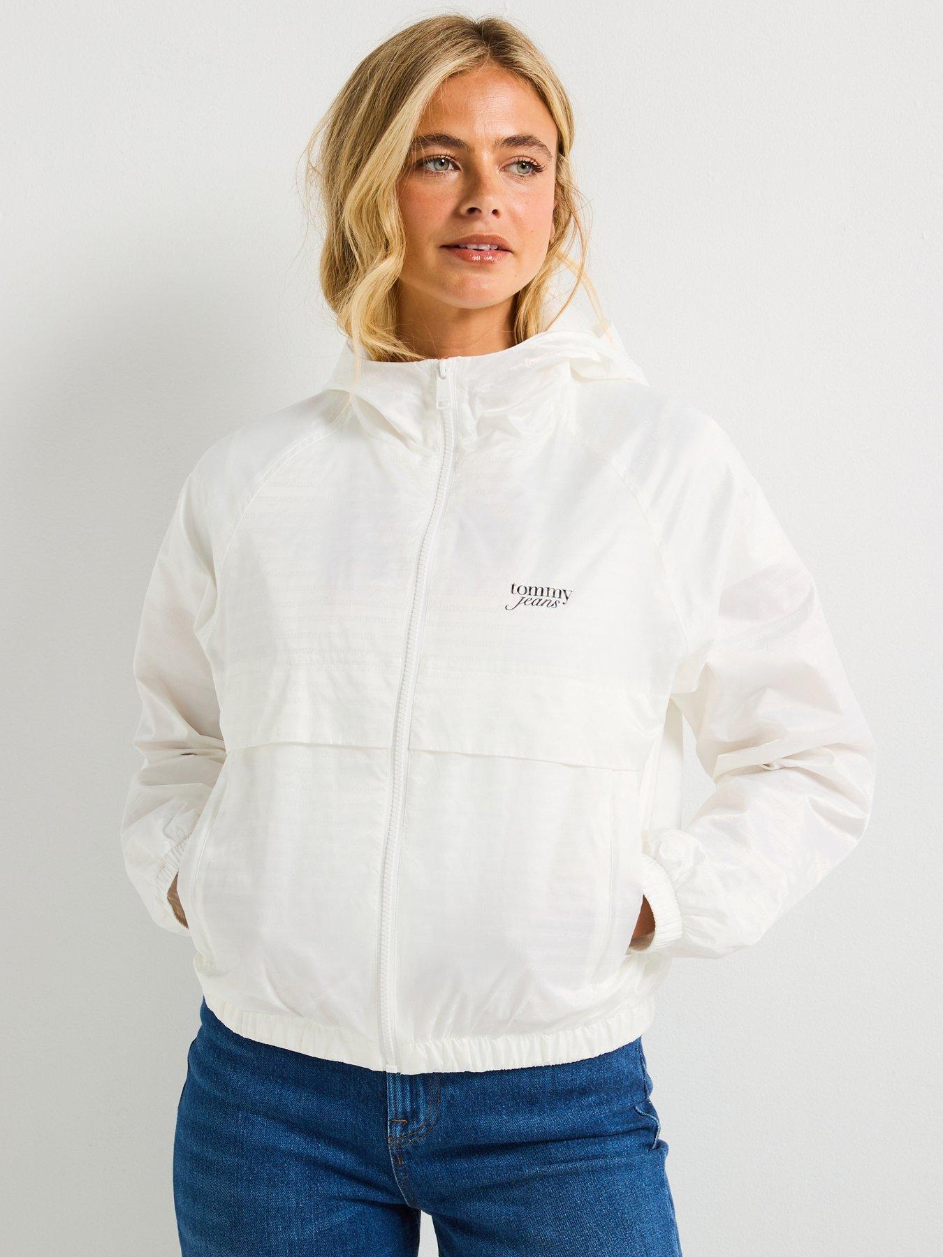 undefined Repeat Logo Water Repellent Jacquard Windbreaker - White