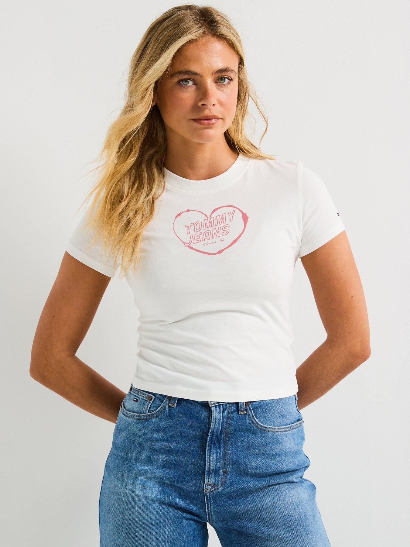 undefined Heart Graphic Slim T-Shirt - White