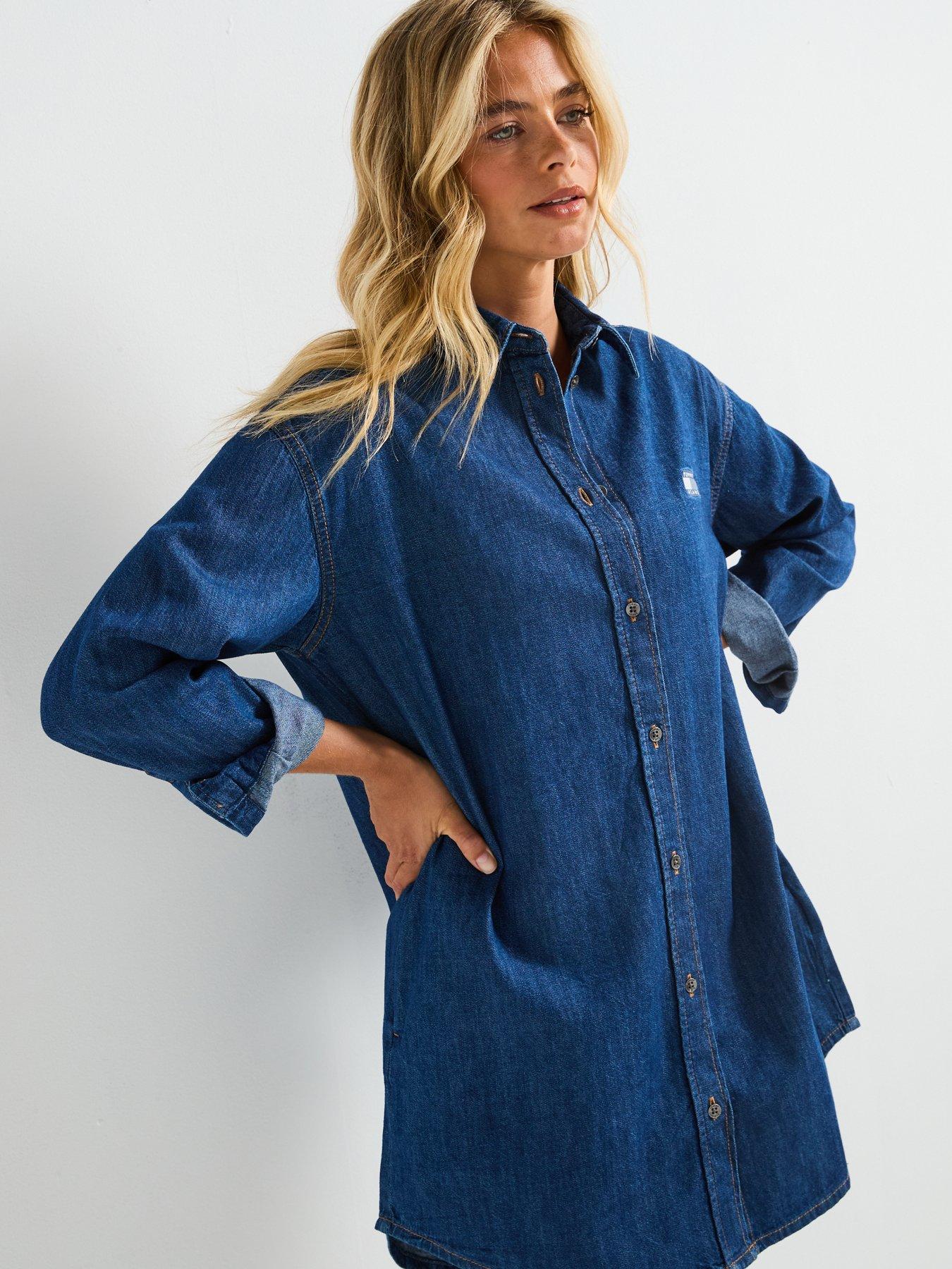 Image 5 of 6 of Tommy Jeans Relaxed Shirt Dress - Blue