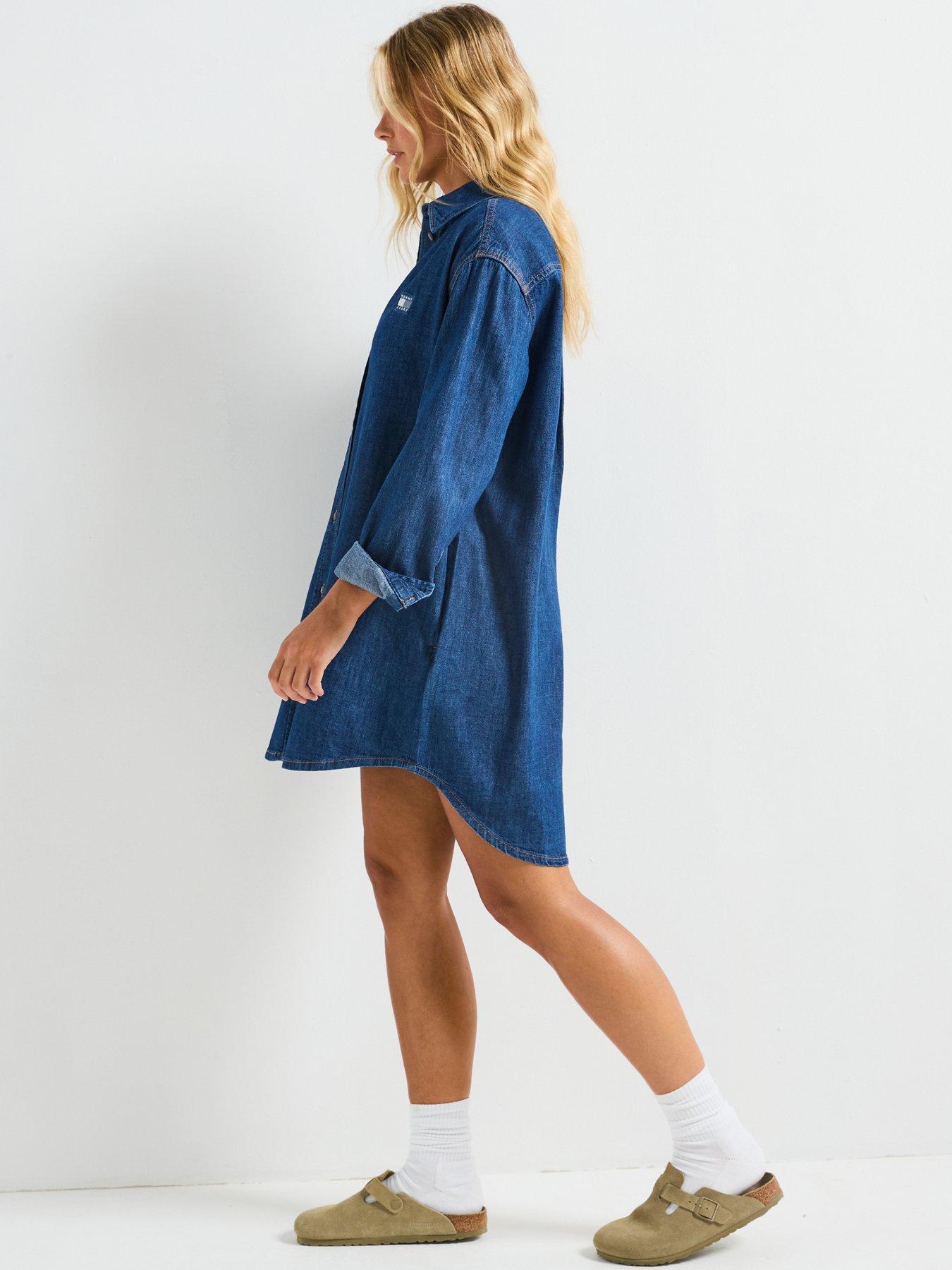 Image 6 of 6 of Tommy Jeans Relaxed Shirt Dress - Blue