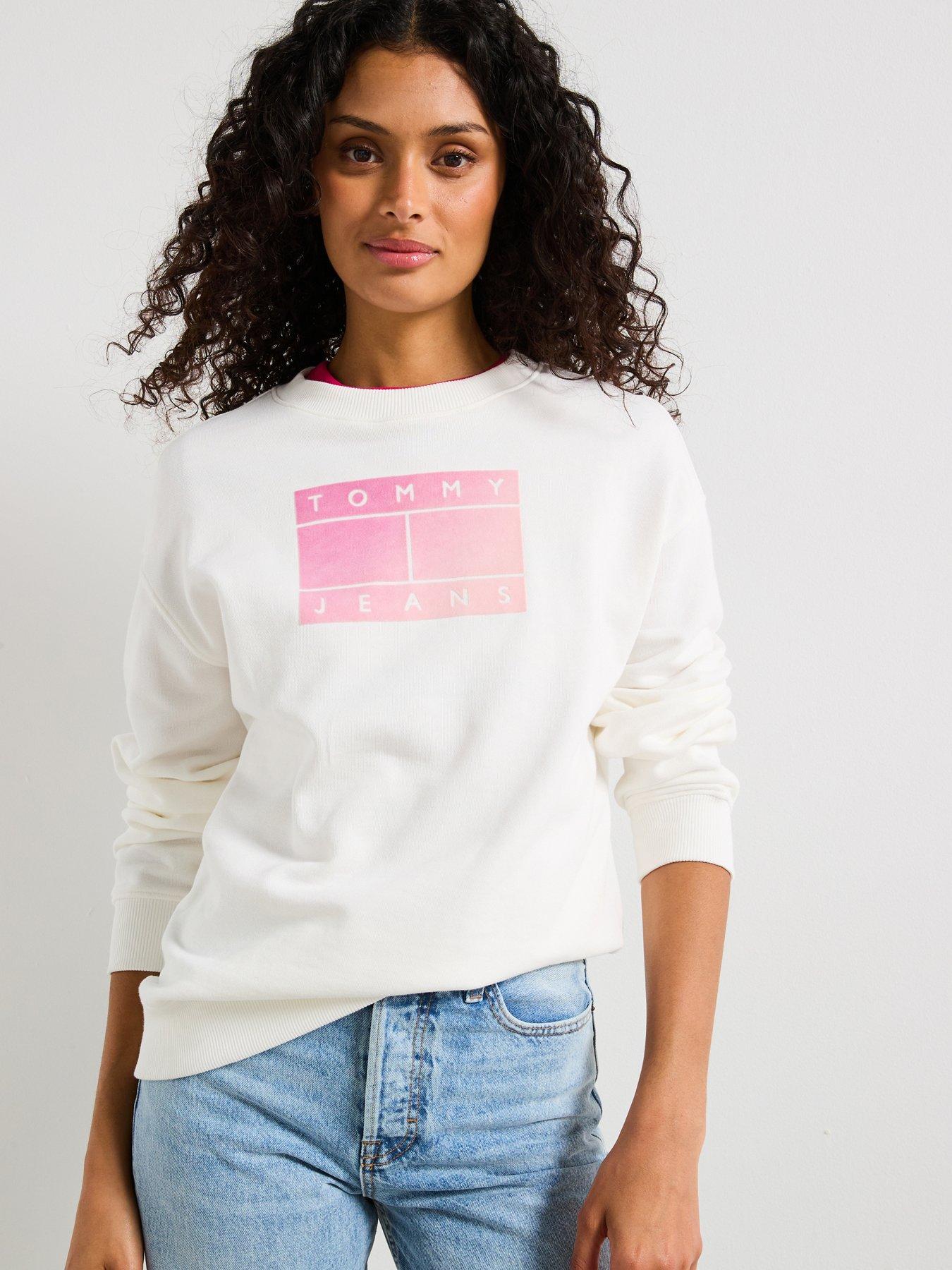 undefined Gradient Flag Crew Sweatshirt - White