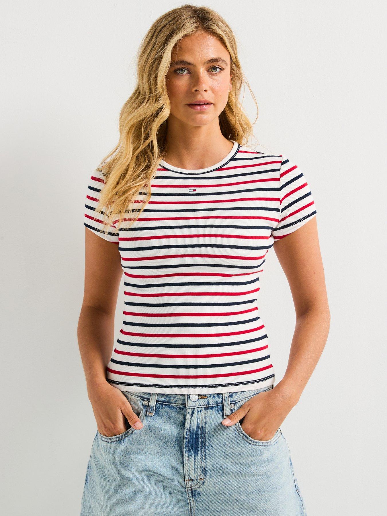 undefined Ribbed Short Sleeve T-Shirt - Multi
