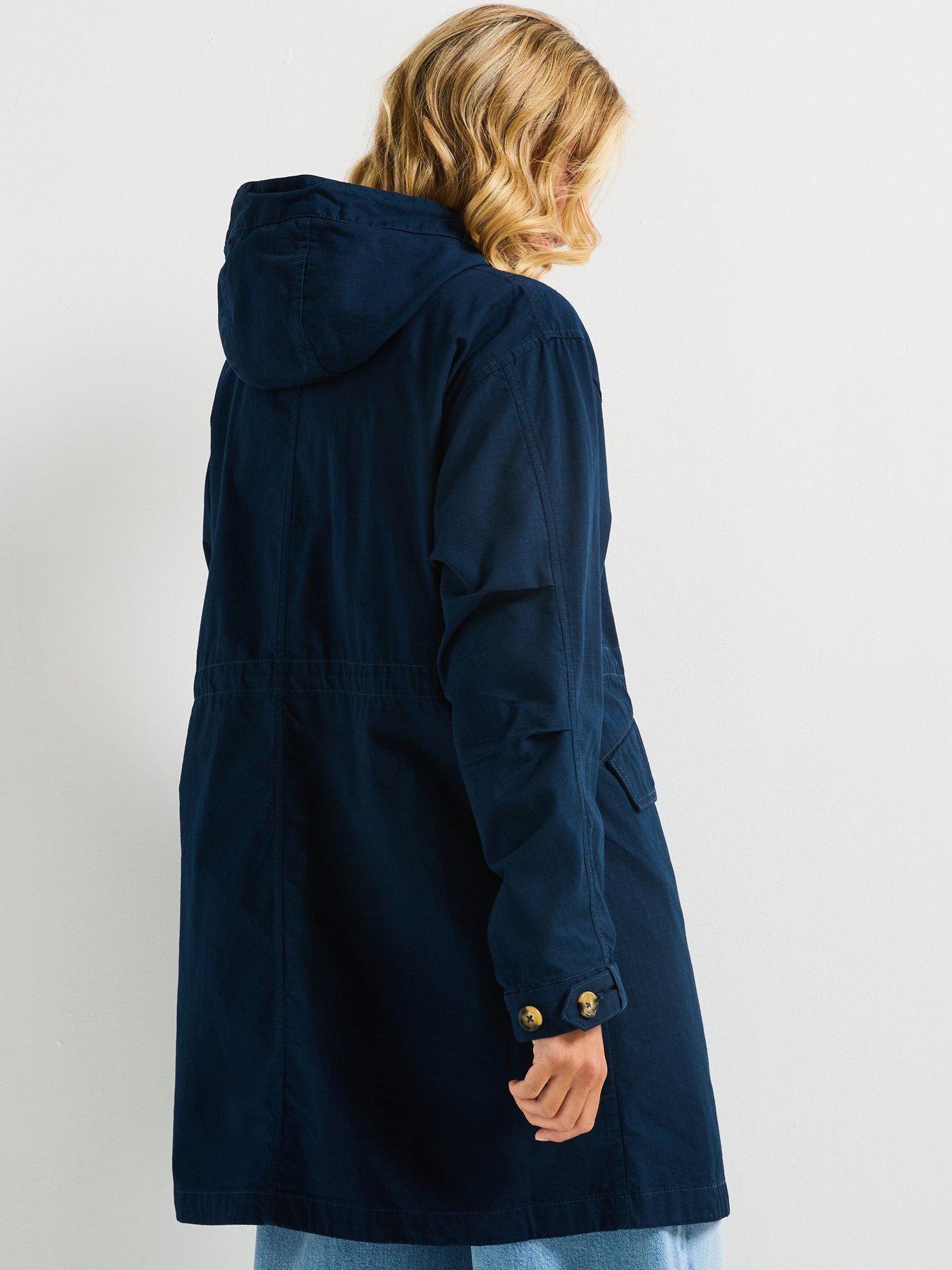 Image 2 of 6 of Tommy Jeans Tjw Badge Waisted Midi Coat - Navy