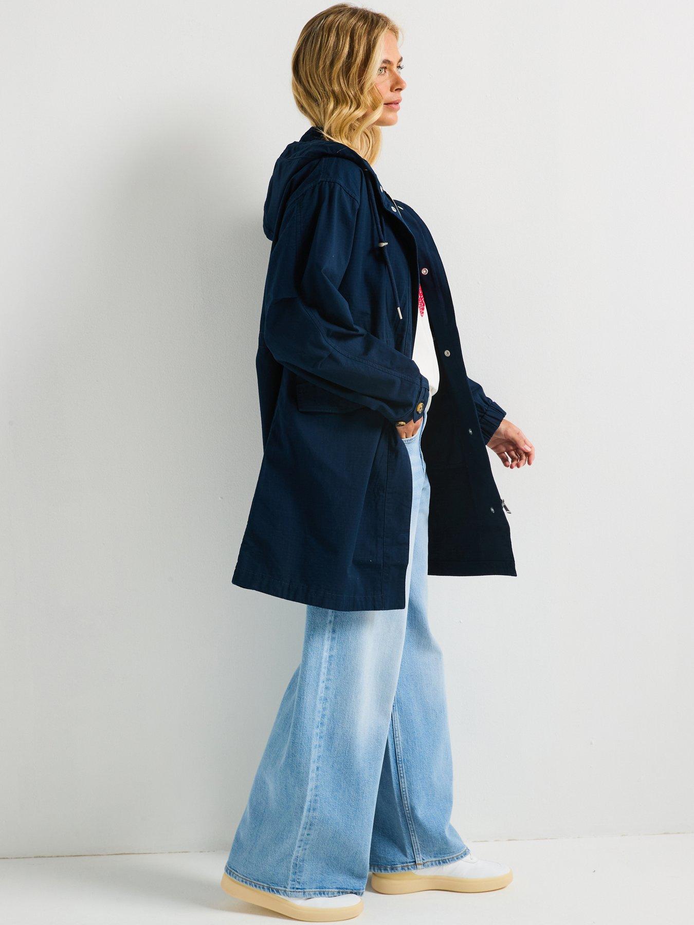 Image 6 of 6 of Tommy Jeans Tjw Badge Waisted Midi Coat - Navy