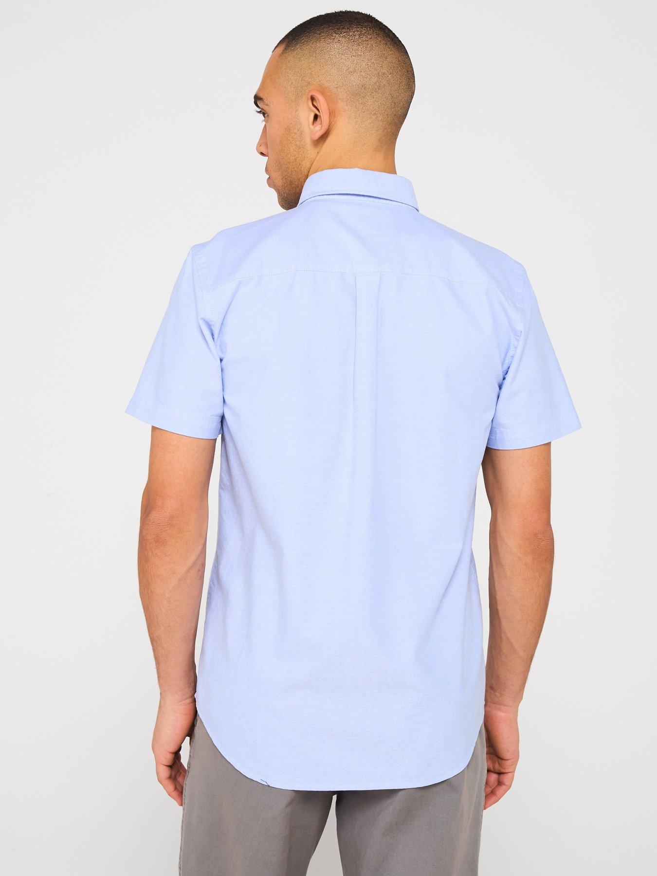 Image 2 of 5 of Lyle & Scott Oxford Short Sleeve Shirt - Light Blue