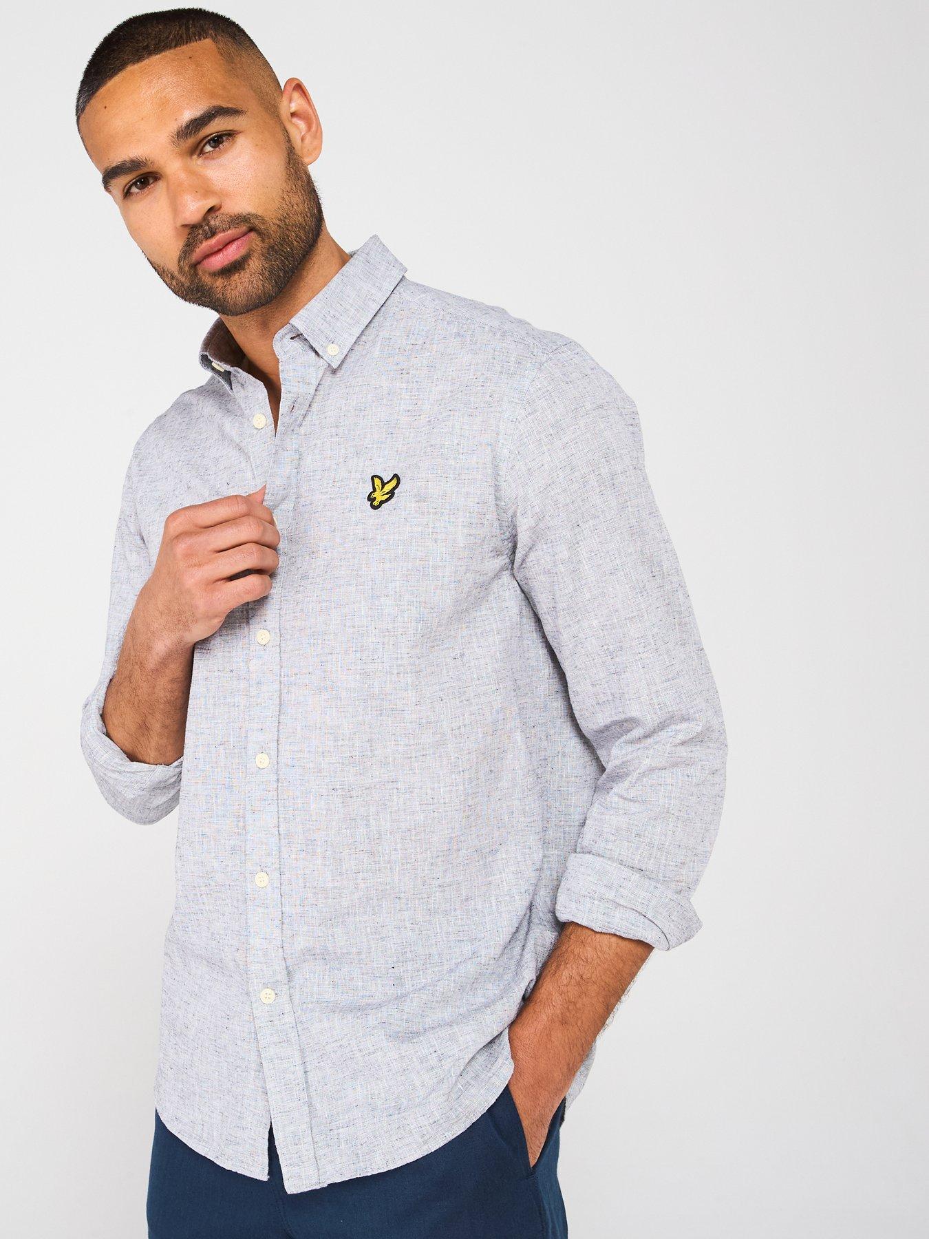 undefined Linen Blend Oxford Shirt - Navy
