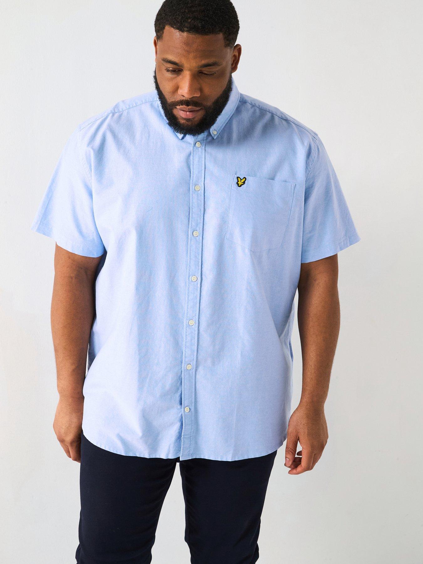 undefined Lyle  &  Scott Big  &  Tall Short Sleeve Oxford Shirt -blue