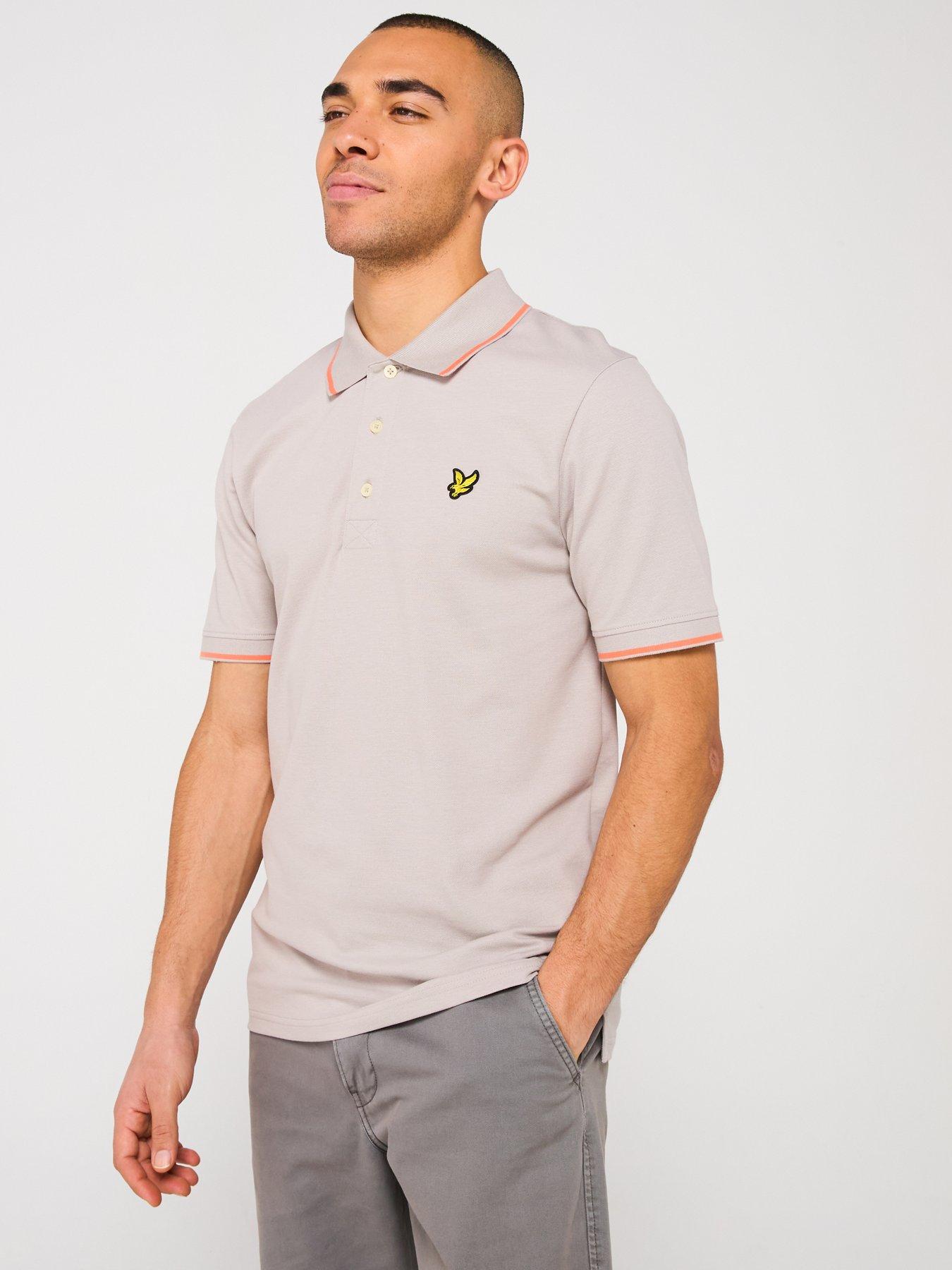 undefined Tipped Polo Shirt - Light Grey