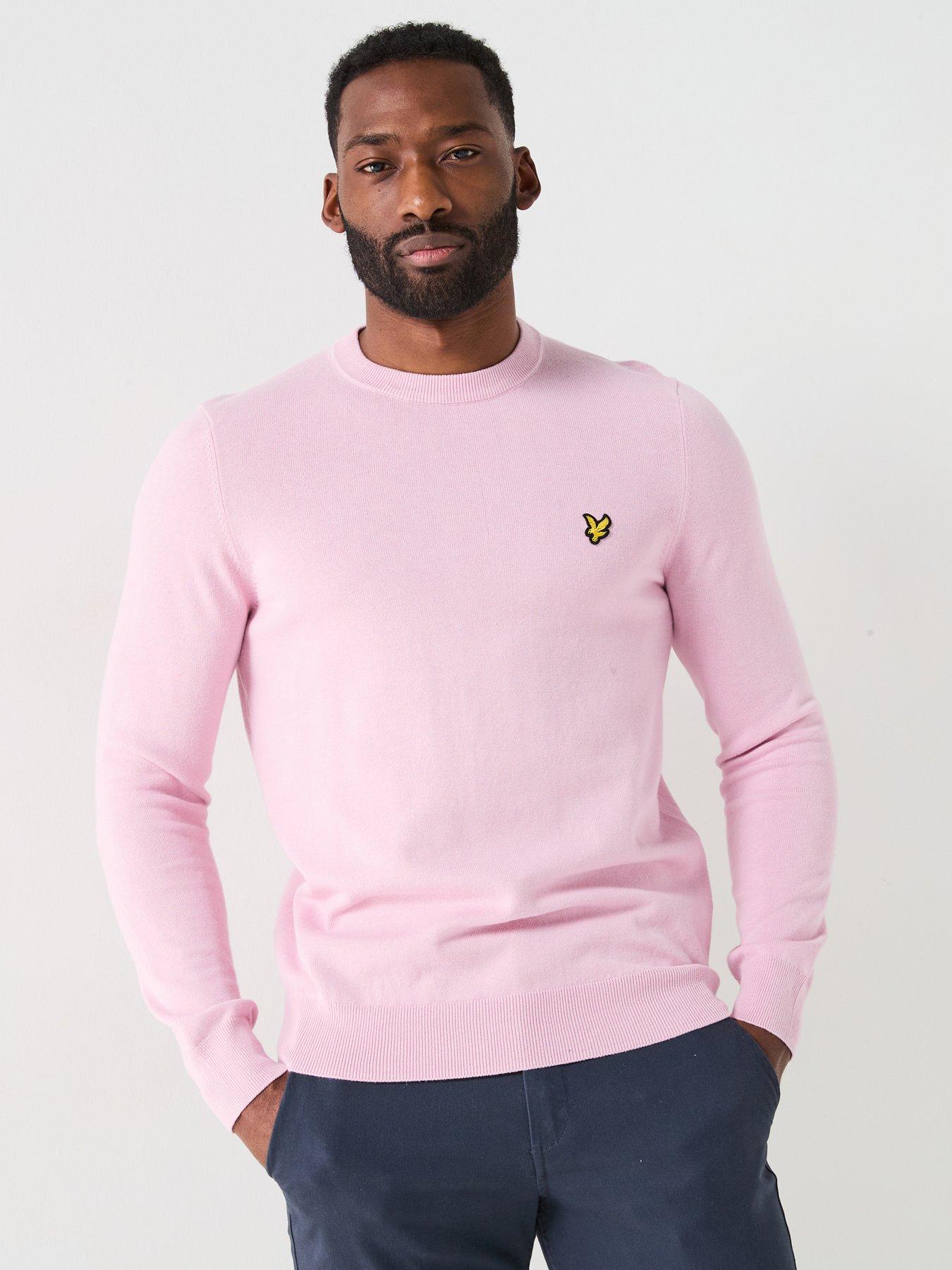 undefined Cotton Crew Neck Knitted Jumper - Pink