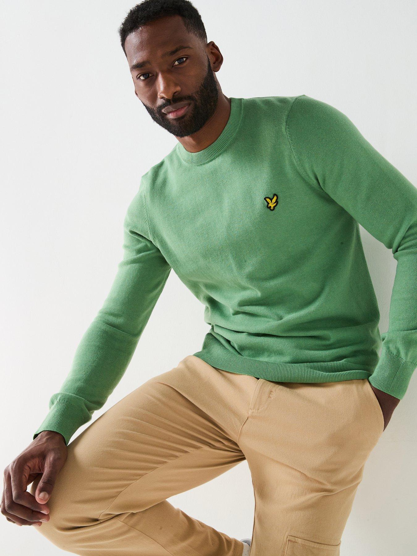undefined Cotton Crew Neck Knitted Jumper - Green