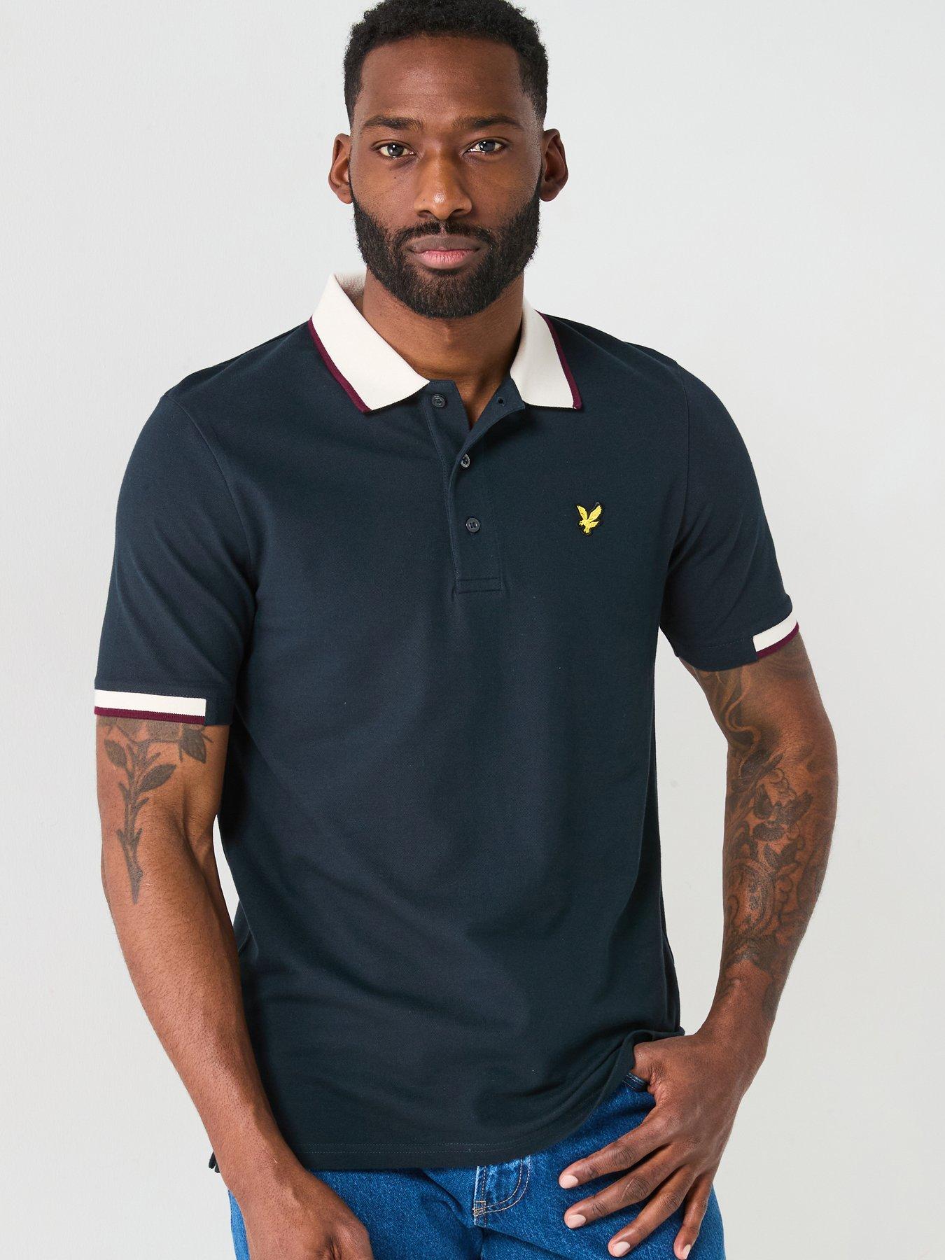 Image 1 of 5 of Lyle & Scott Half Tipped Polo Shirt - Navy