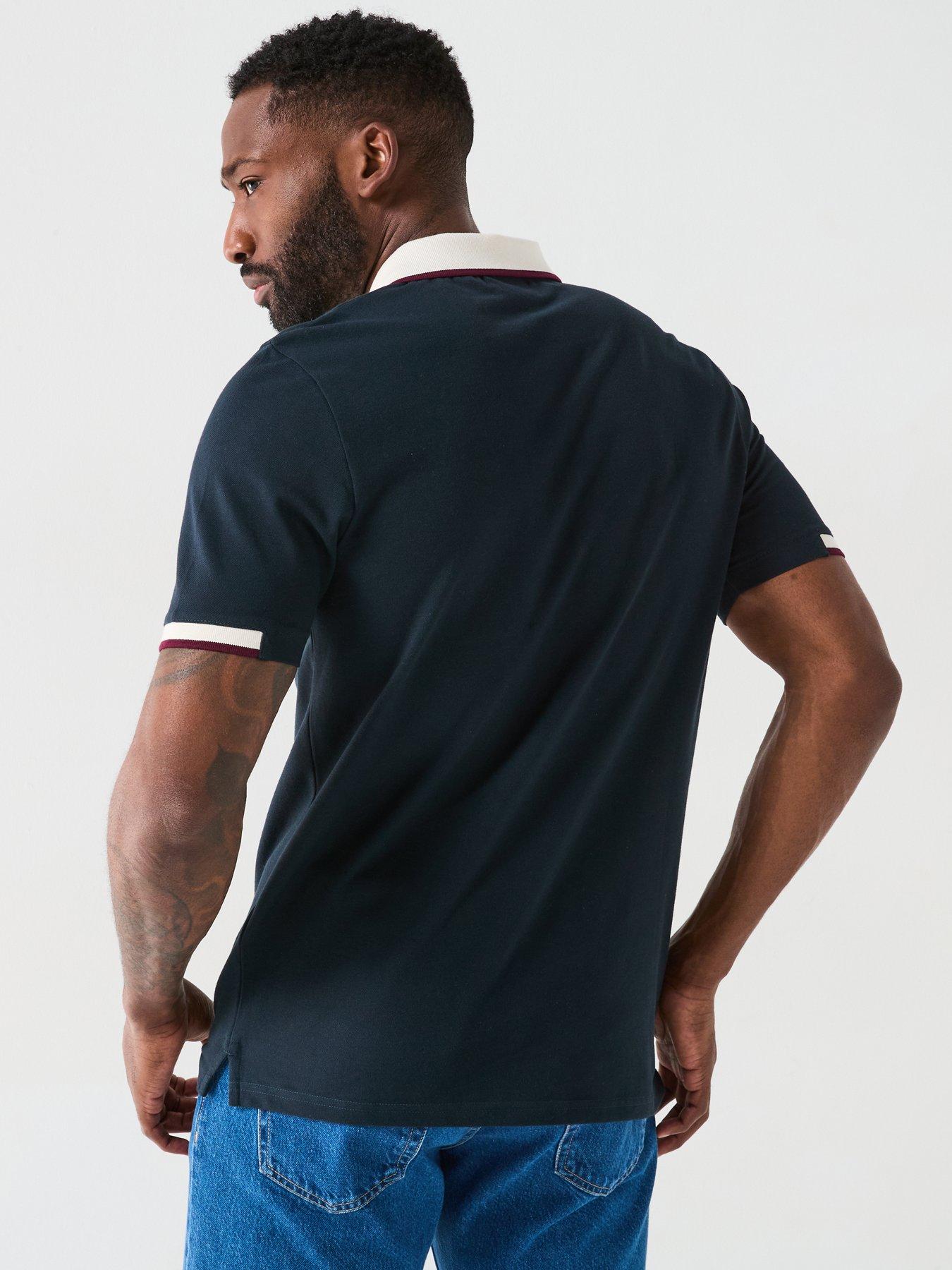 Image 2 of 5 of Lyle & Scott Half Tipped Polo Shirt - Navy