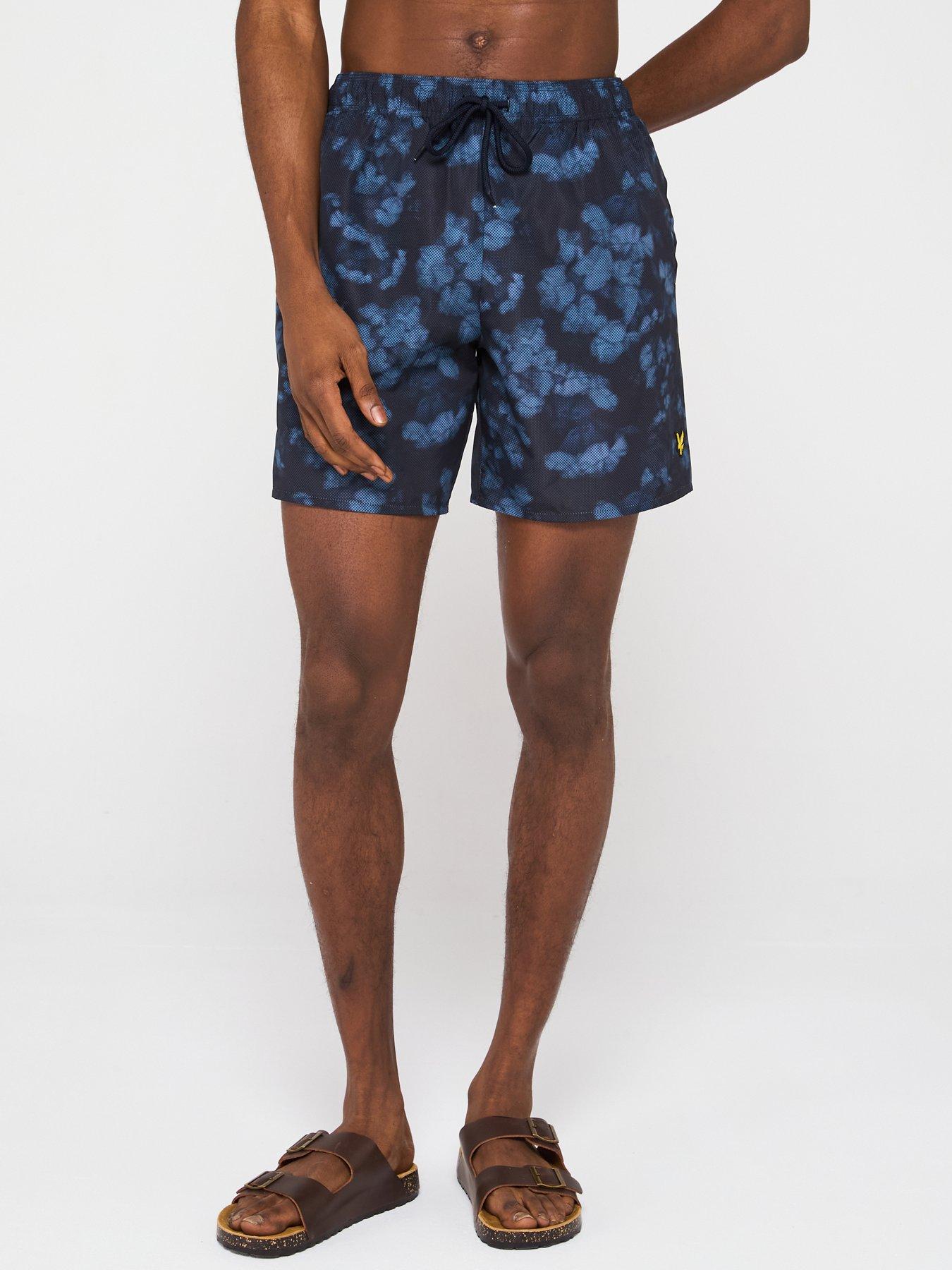 undefined Digital Floral Print Floral Swim Shorts - Navy