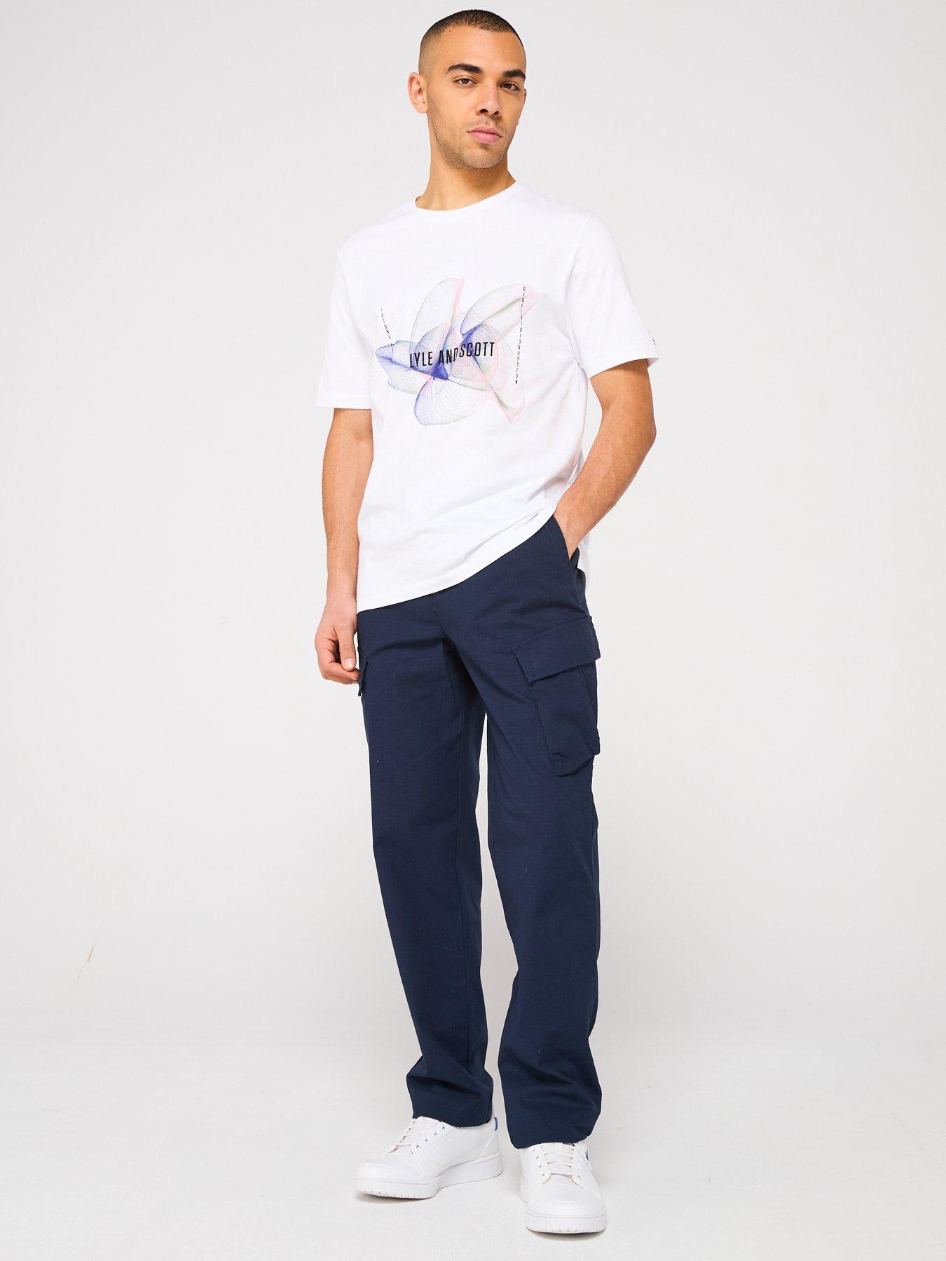 Image 3 of 5 of Lyle & Scott Lyle &amp; Scott Cotton Stretch Ripstop Cargo Pants -navy