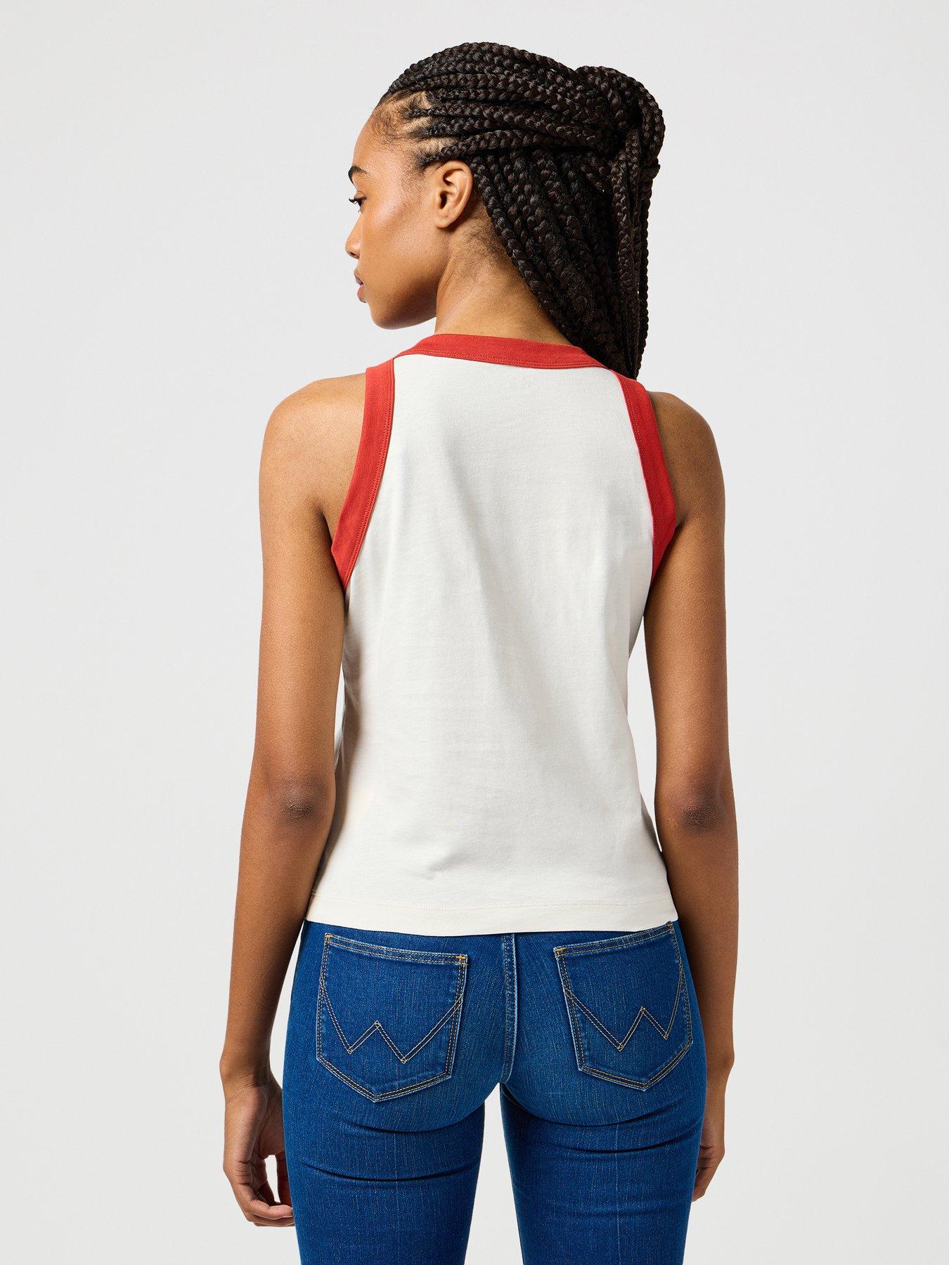 Image 2 of 6 of Wrangler Ringer Tank- White