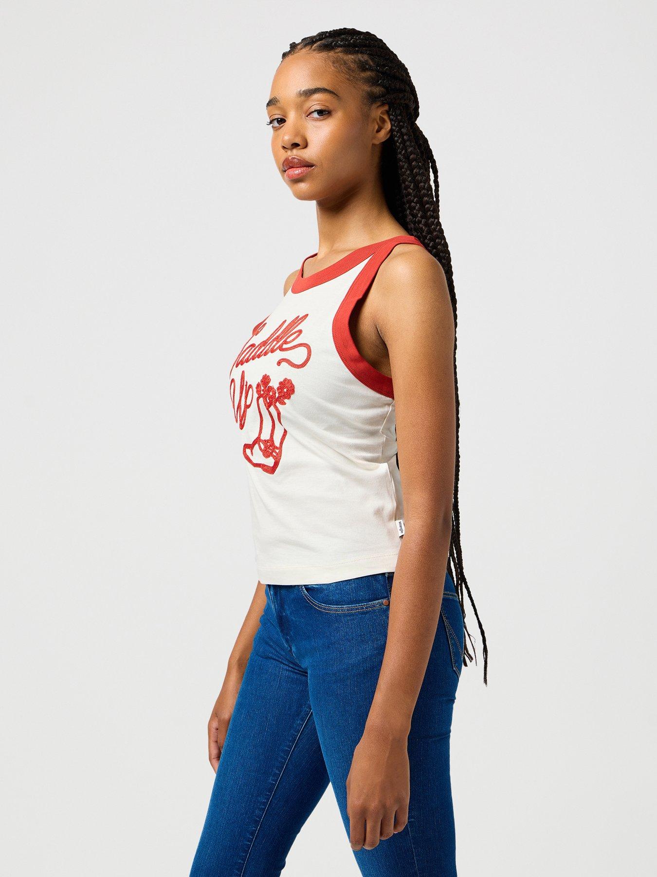 Image 4 of 6 of Wrangler Ringer Tank- White
