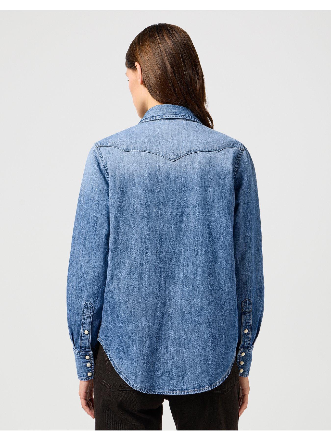 Image 2 of 4 of Wrangler Heritage Denim Shirt - Blue