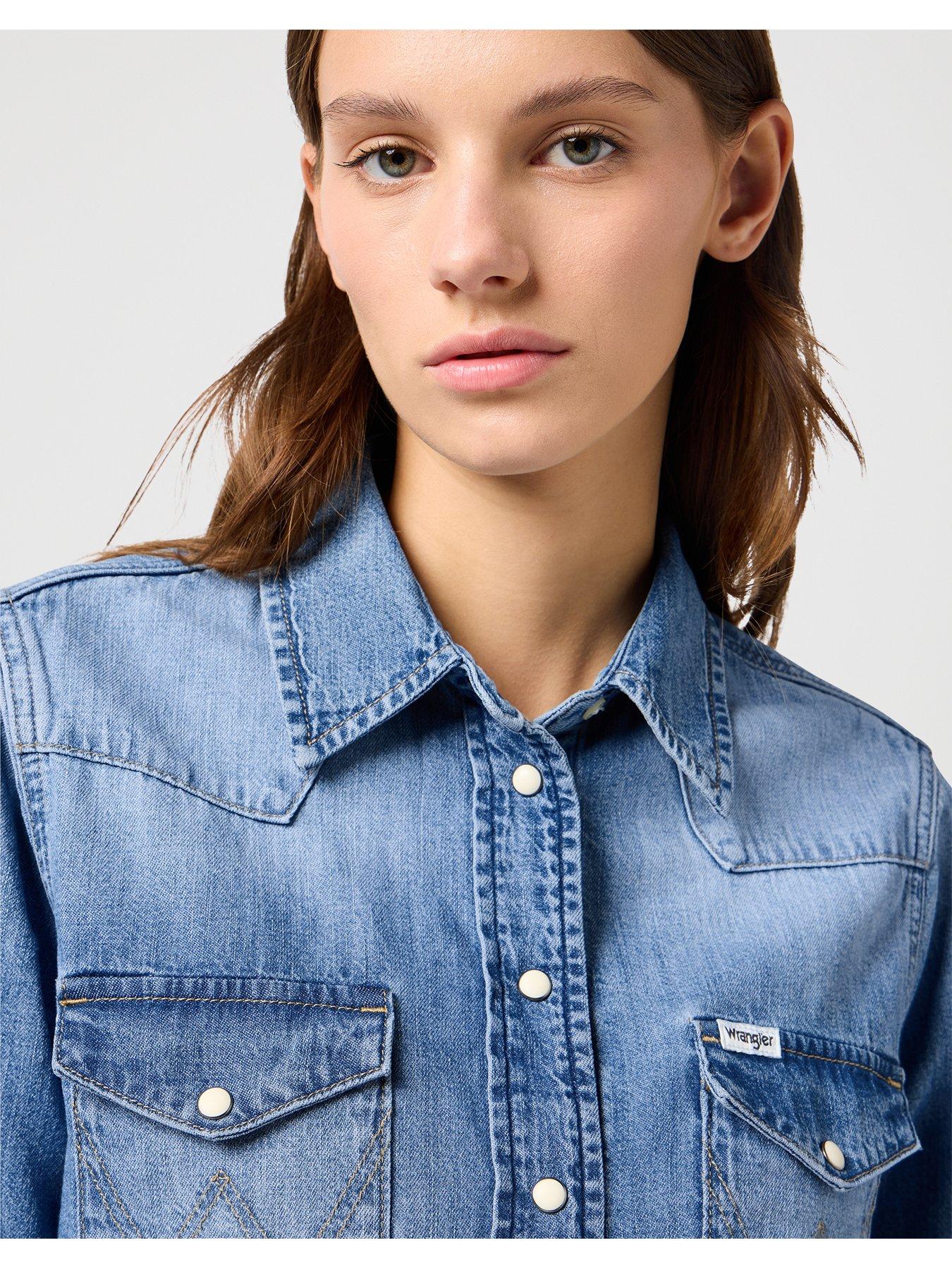 Image 4 of 4 of Wrangler Heritage Denim Shirt - Blue