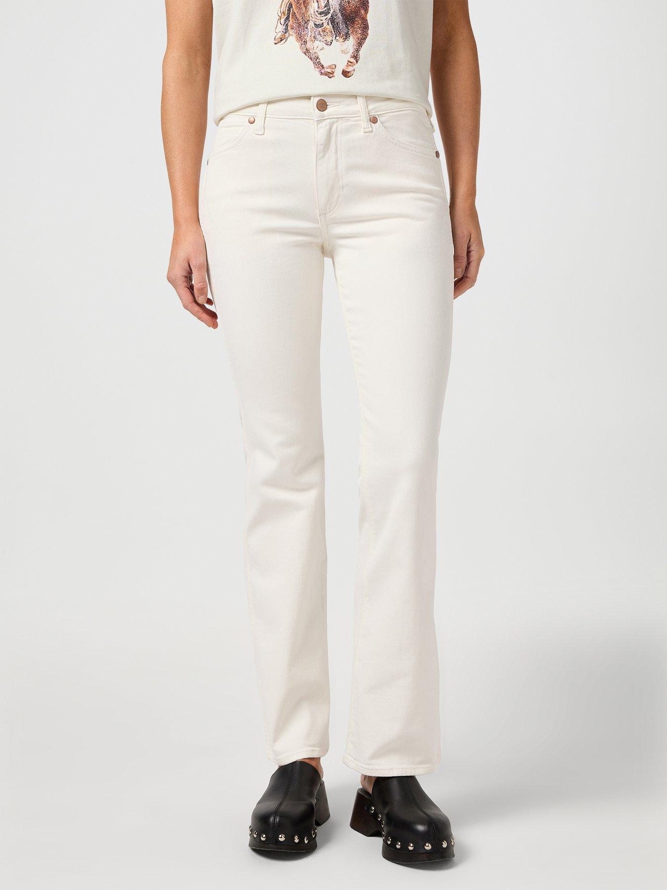 Wrangler Mid Rise Boot Jeans - Cream