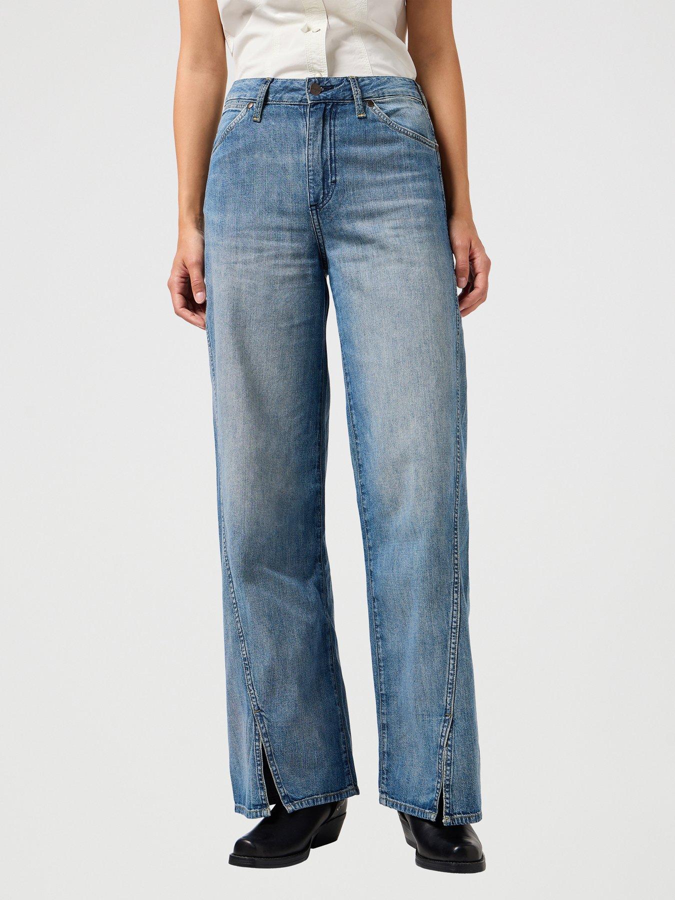 undefined Loose Straight Leg Jean - Mid Wash