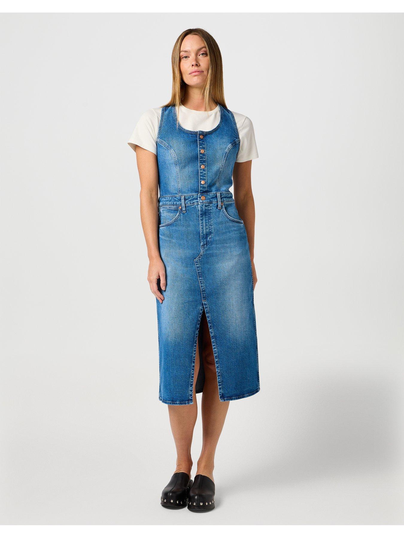 The Midnight Wrangler Drawstring Denim Dress main image 1