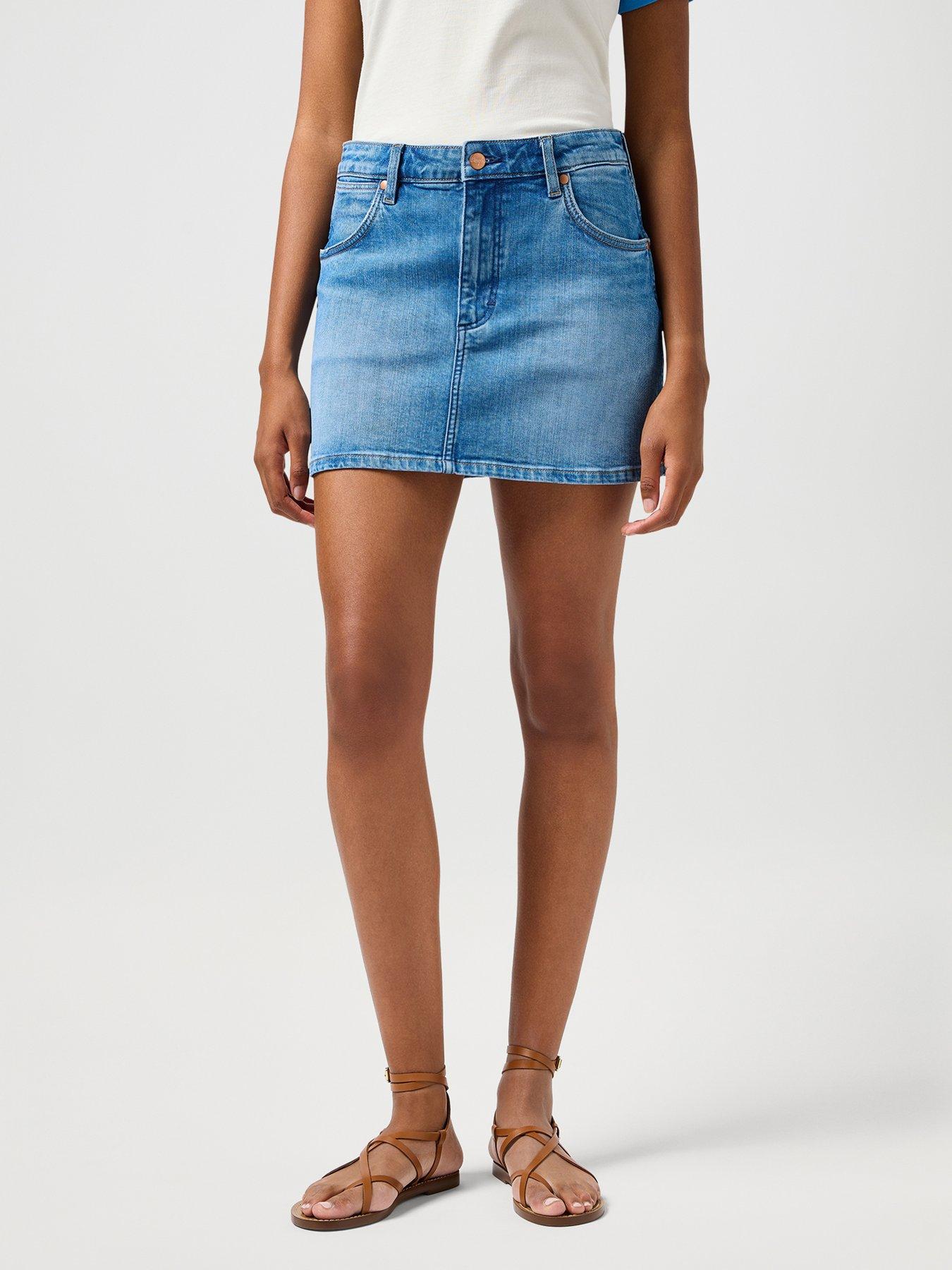 undefined Mini Denim Skirt - Blue