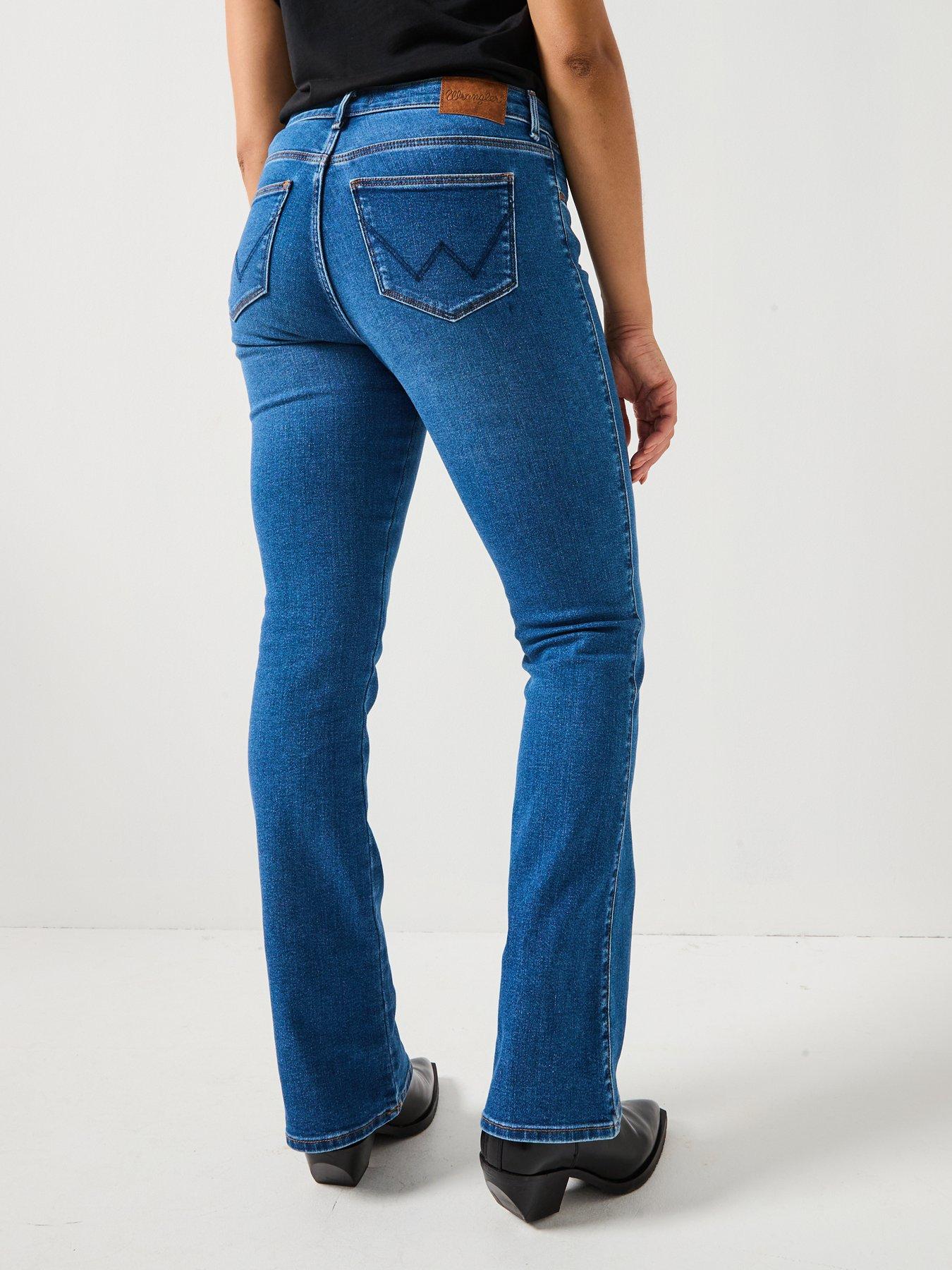 Jeans Wrangler Bootcut Uomo, Modello Broken Arrow, Blu, Taglia 33W/34L, In Denim Stretch
