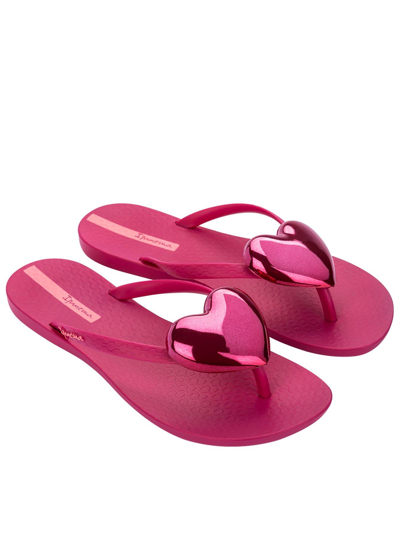 undefined Maxi Fashion Heart Detail Flip Flop - Pink