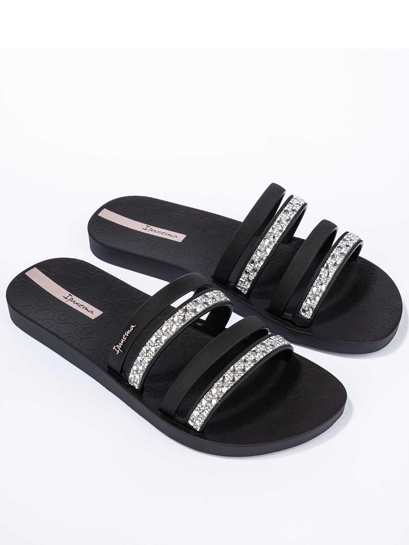 undefined Chic Double Strap Slide - Black