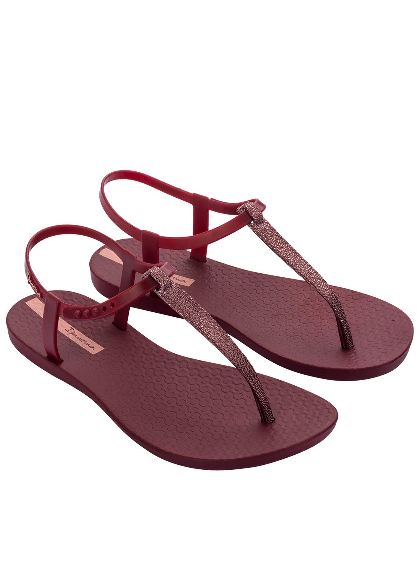 undefined Class Sparkle Toe Post Sandal - Burgundy