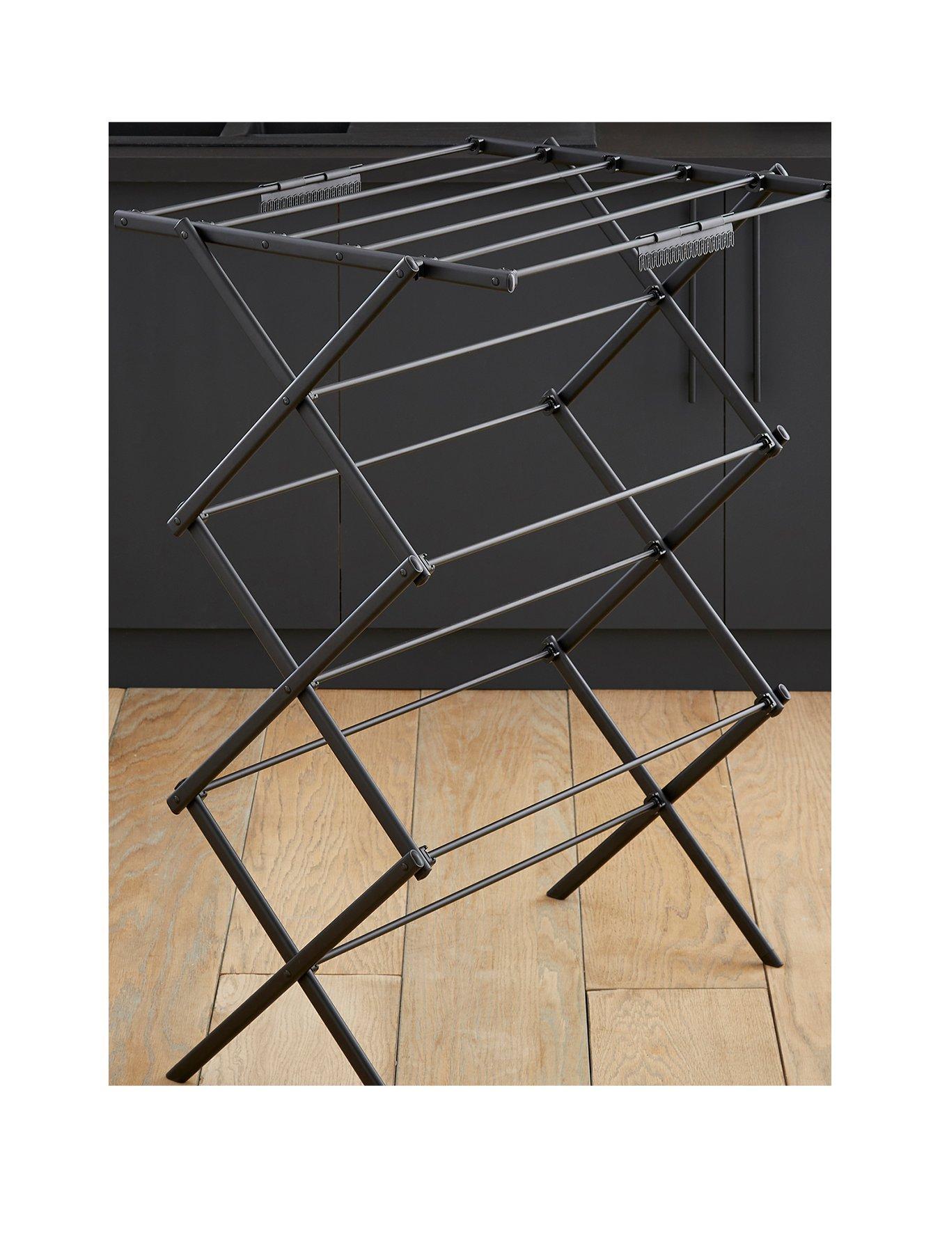 Swan Stealth Ultra-Compact 3 Tier Concertina Airer, Black