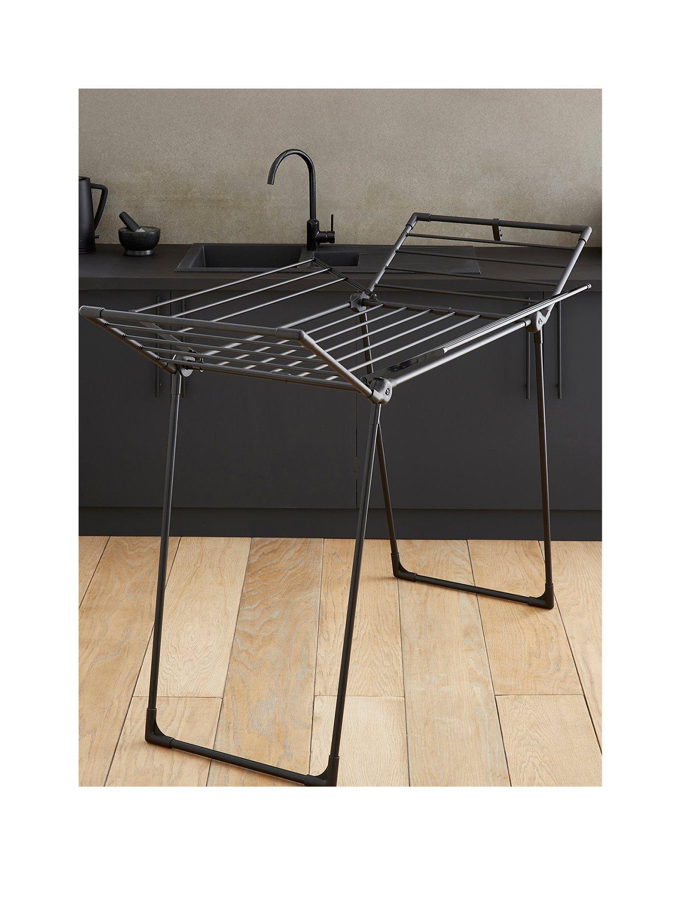 Swan Stealth Multi-Wing Collapsible Clothes Airer, Black