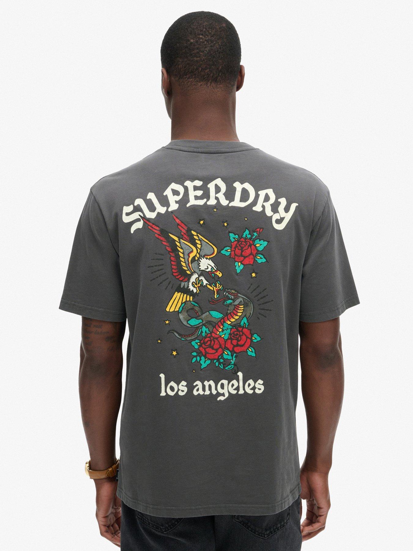 undefined Tattoo Back Graphic Printed T-Shirt - Grey