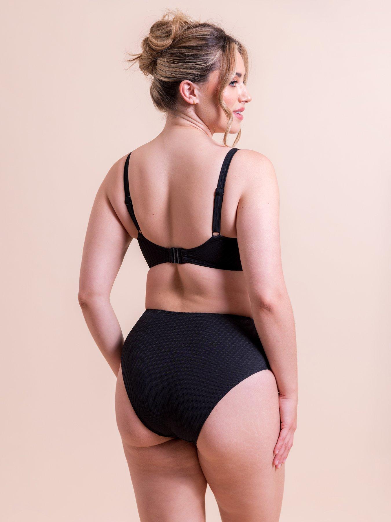 Image 3 of 6 of Curvy Kate Jet Set Padded Balcony Bikini Top - Black