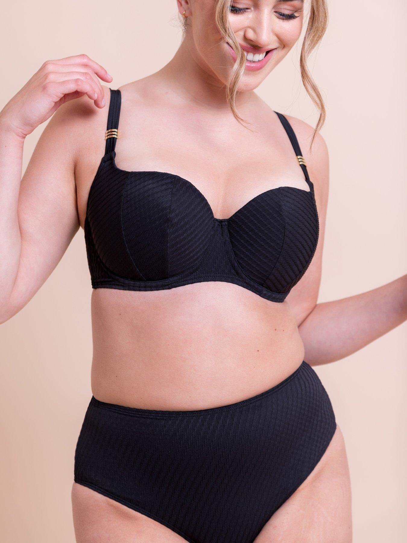 Image 5 of 6 of Curvy Kate Jet Set Padded Balcony Bikini Top - Black
