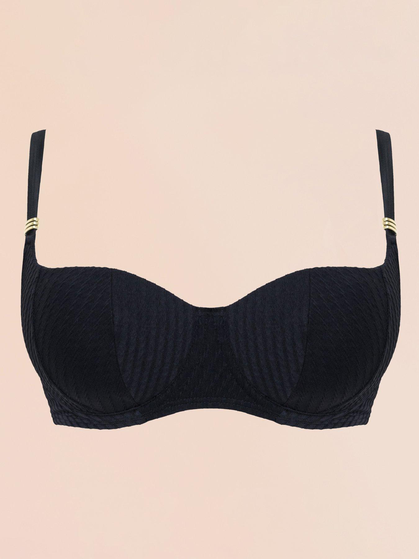 Image 6 of 6 of Curvy Kate Jet Set Padded Balcony Bikini Top - Black