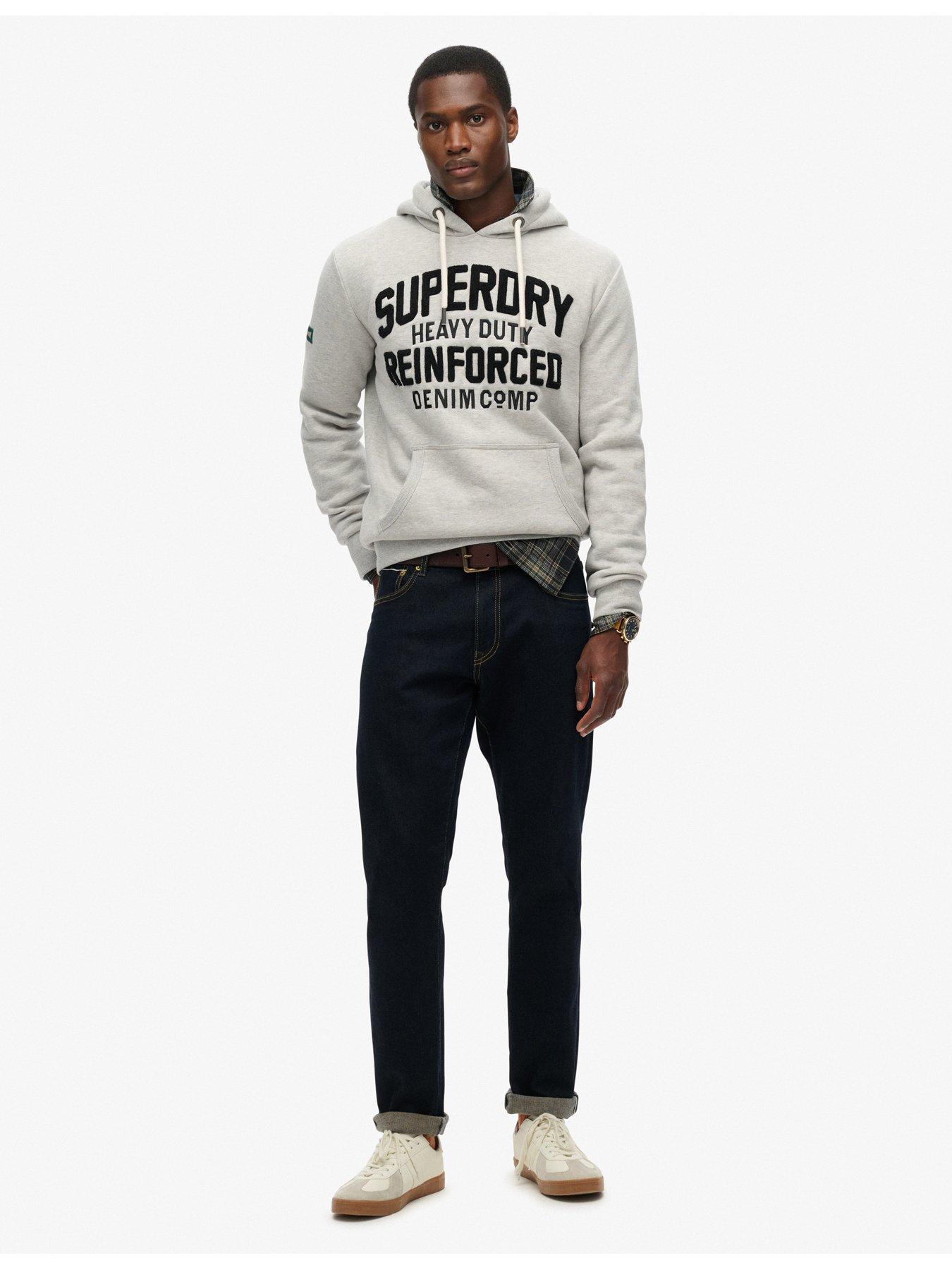 Image 3 of 5 of Superdry Embroidered Script Graphic Hoodie - Beige