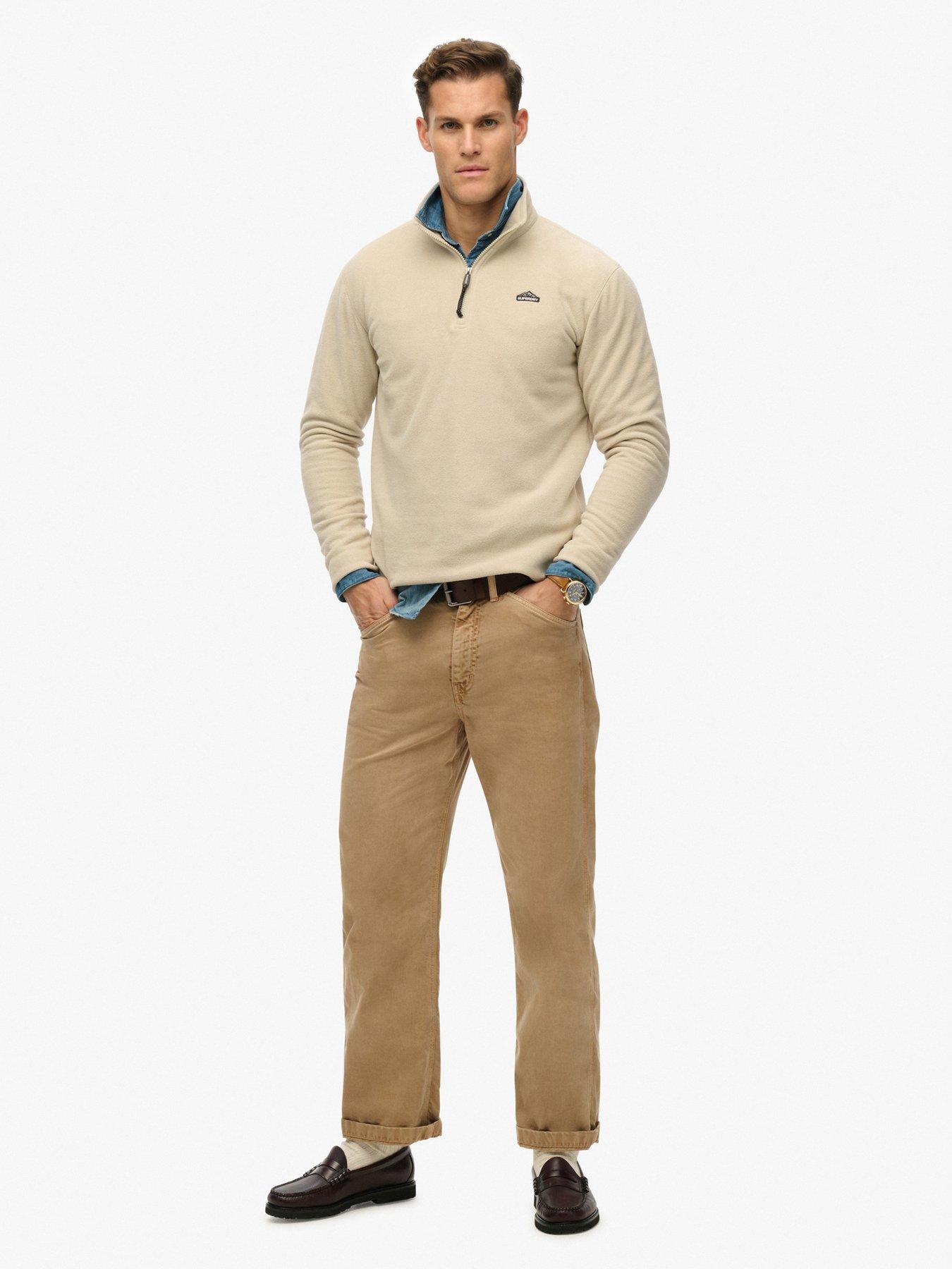 Image 3 of 5 of Superdry Polar Fleece Half Zip Jumper - Beige