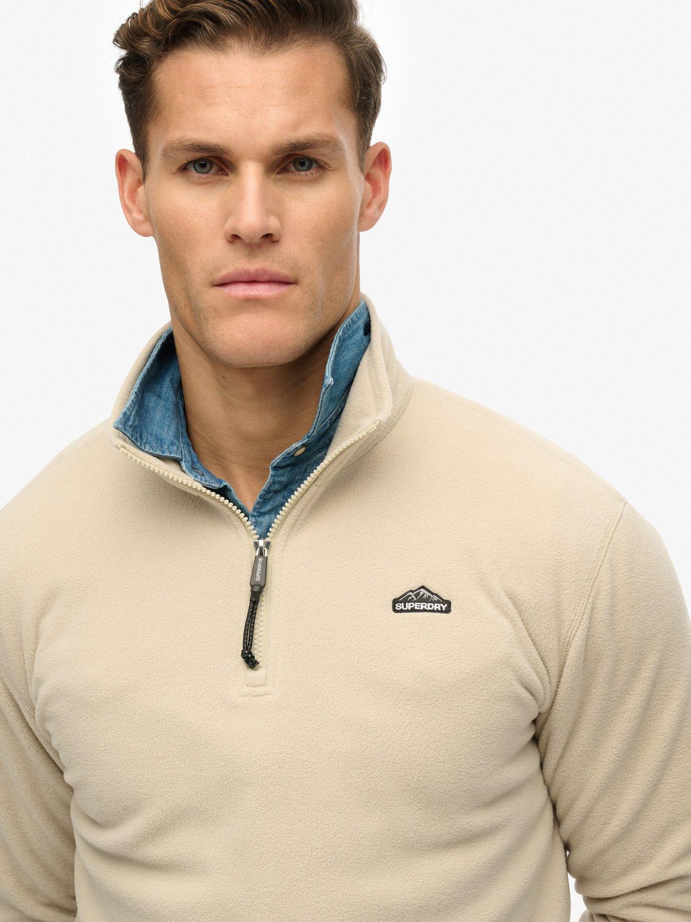 Image 4 of 5 of Superdry Polar Fleece Half Zip Jumper - Beige