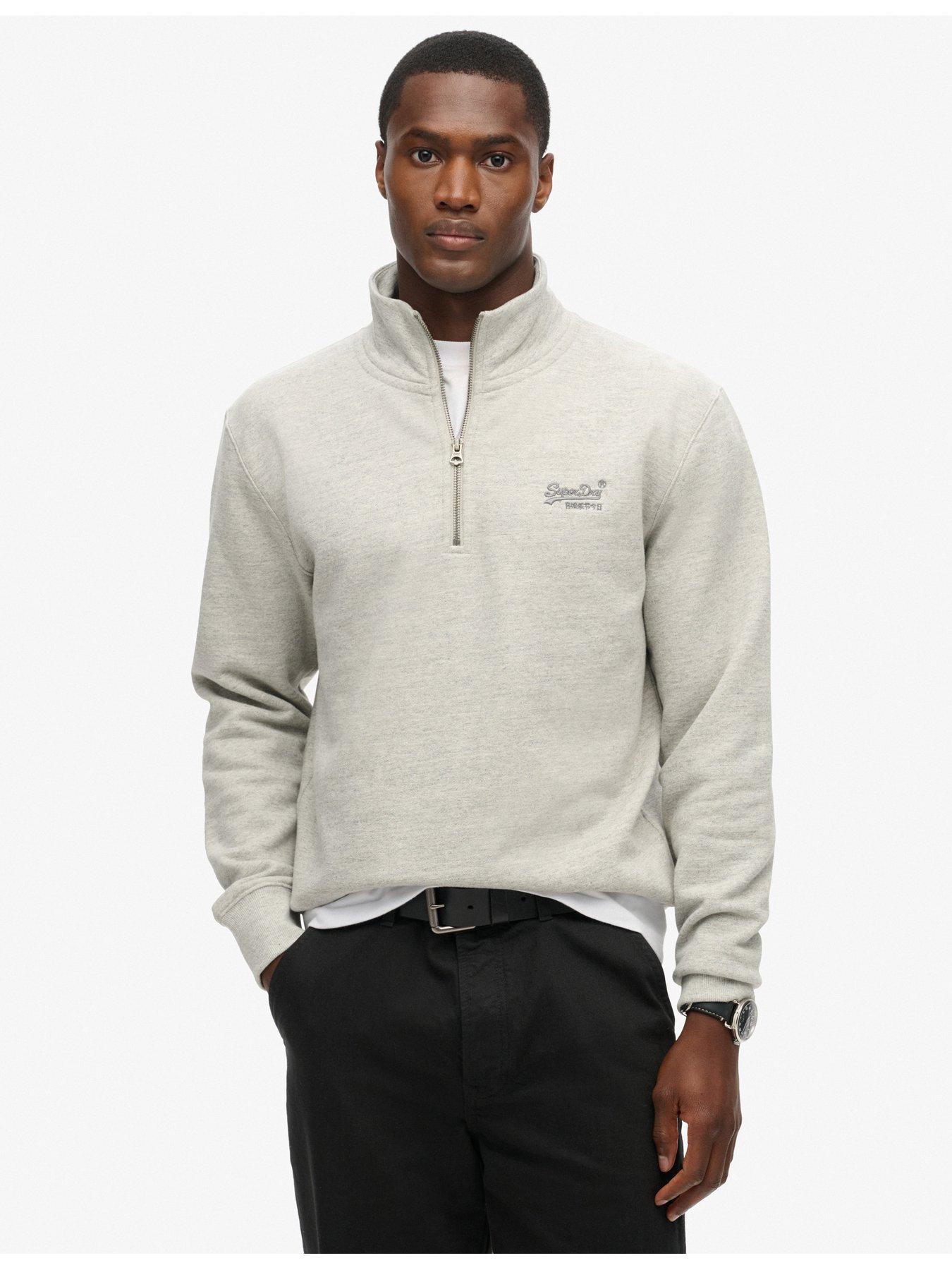 Superdry Essential Logo Half Zip Sweat - Grey
