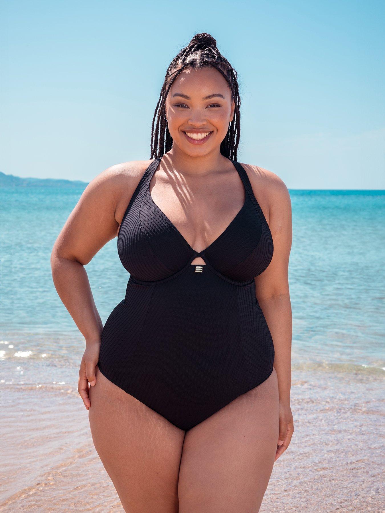 undefined Jet Set Multiway Plunge Swimsuit - Black
