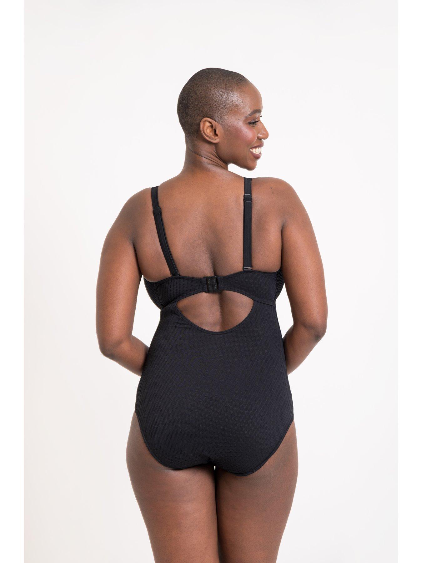 Image 2 of 6 of Curvy Kate Jet Set Multiway Plunge Swimsuit - Black