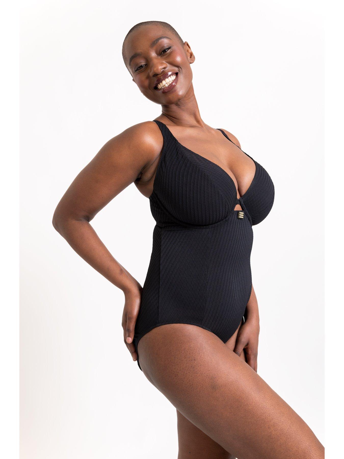 Image 5 of 6 of Curvy Kate Jet Set Multiway Plunge Swimsuit - Black
