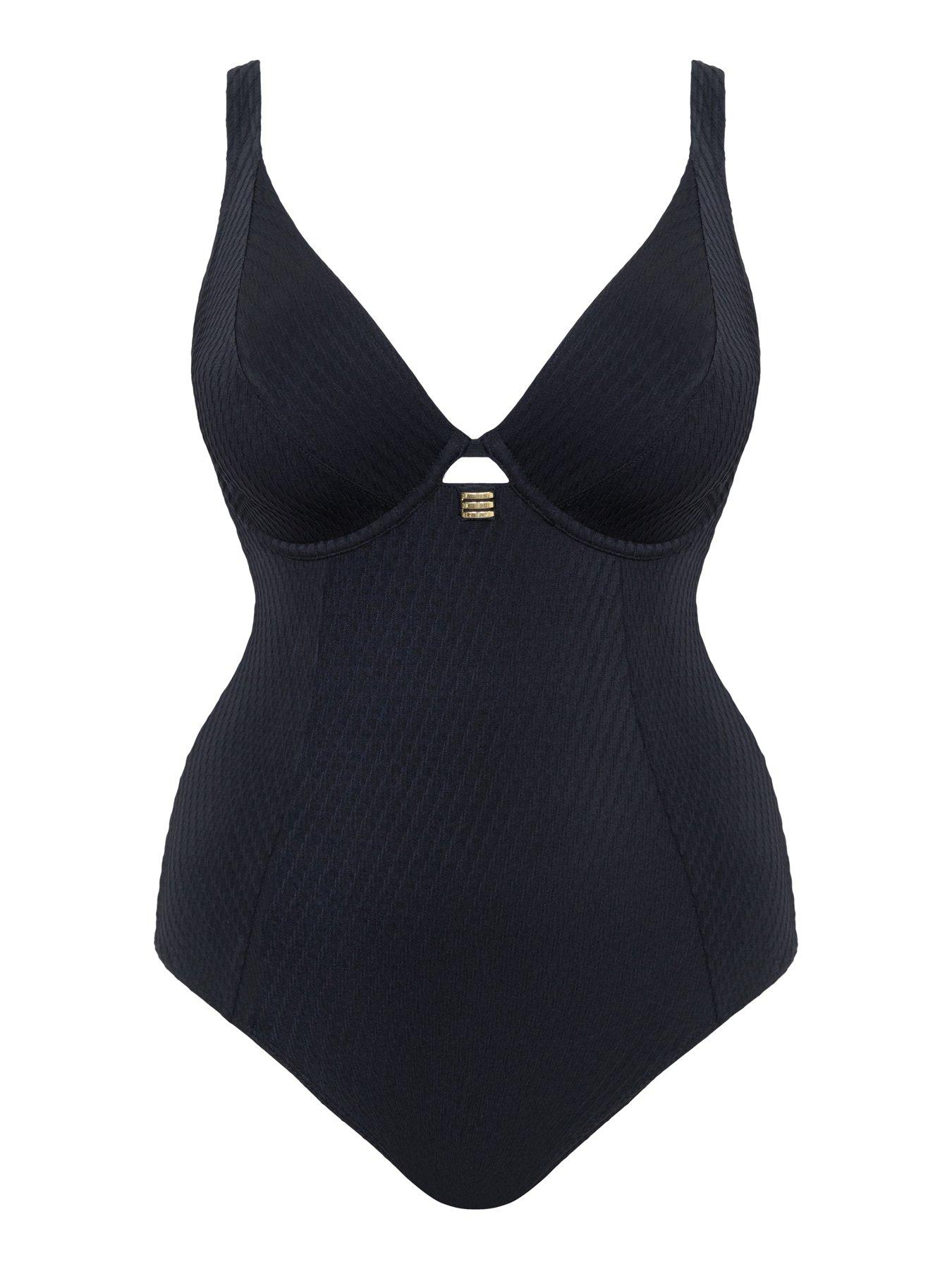 Image 6 of 6 of Curvy Kate Jet Set Multiway Plunge Swimsuit - Black
