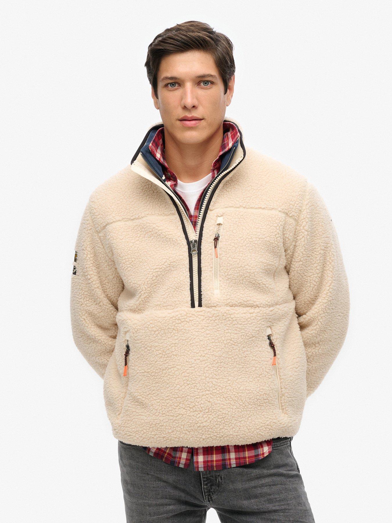 undefined Outdoor Half Zip Fleece Jacket - Beige